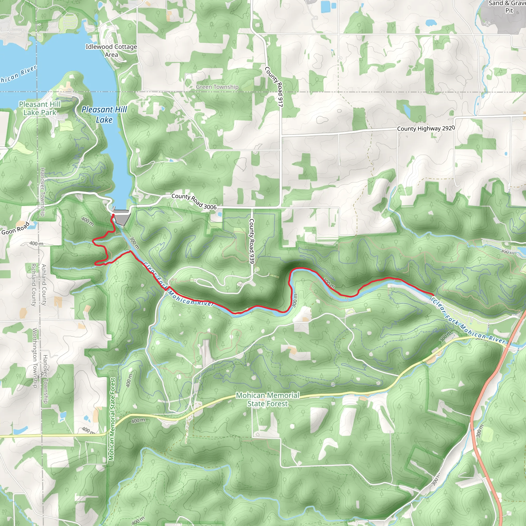 Clear Fork Mohican River mobile static map