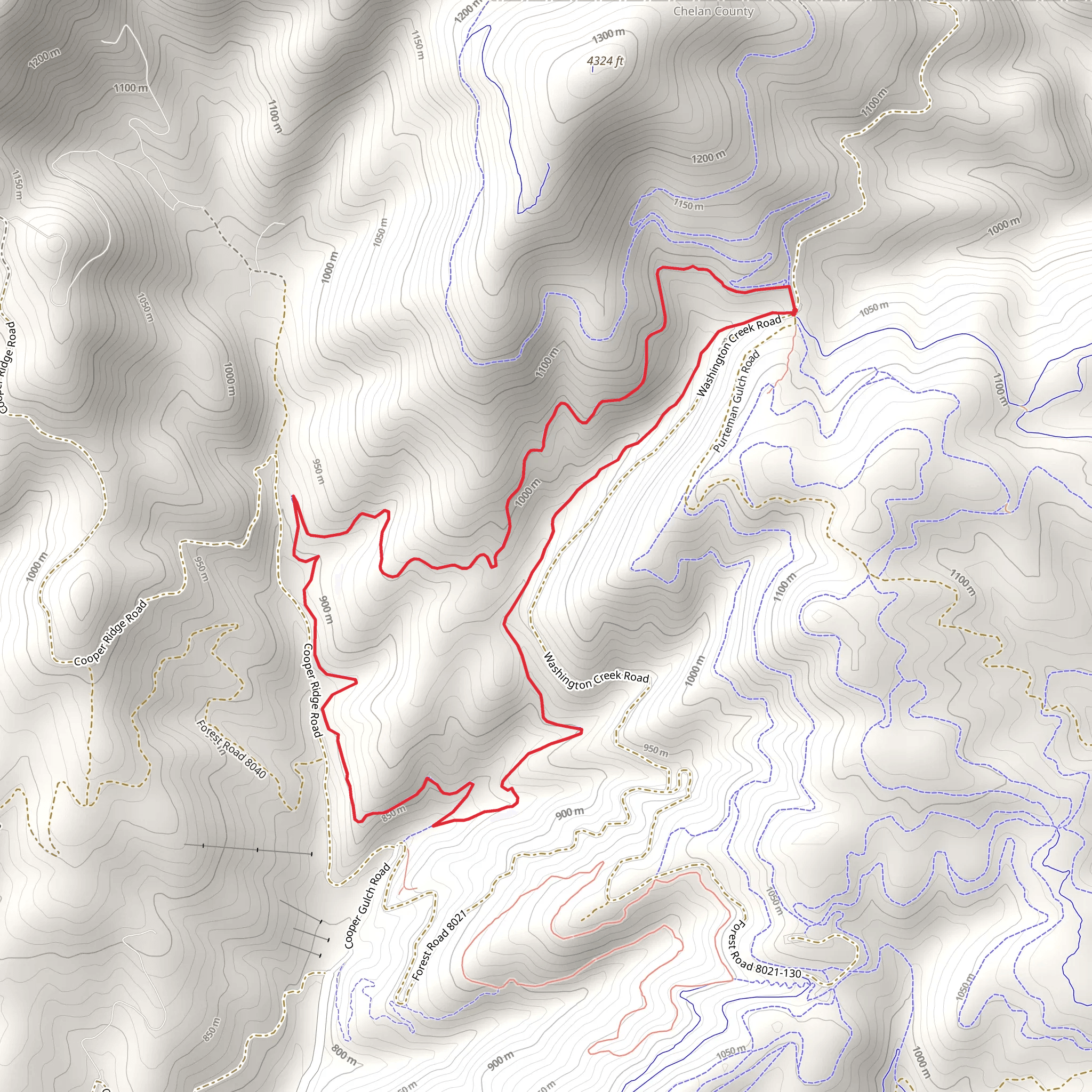 Waterbar Heaven and Bergman Gulch Trail mobile static map