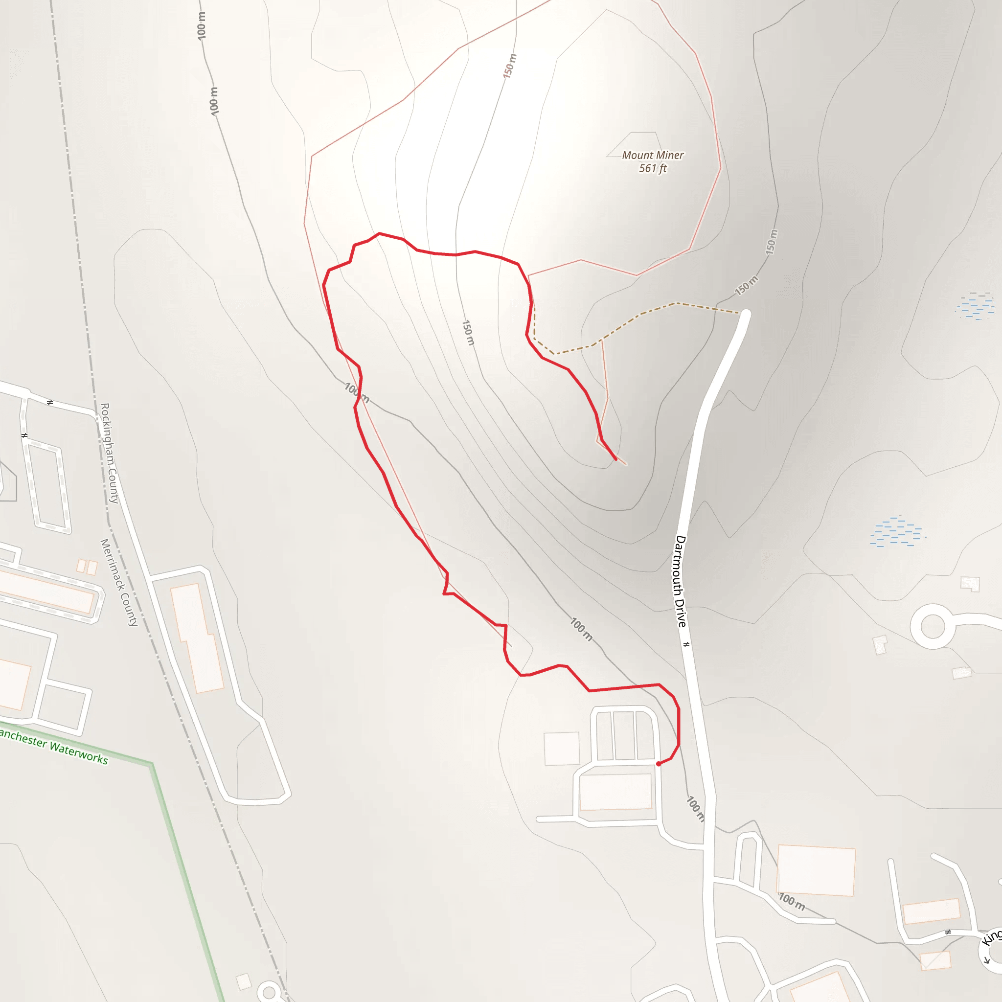 Mount Miner from Dartmouth Drive mobile static map