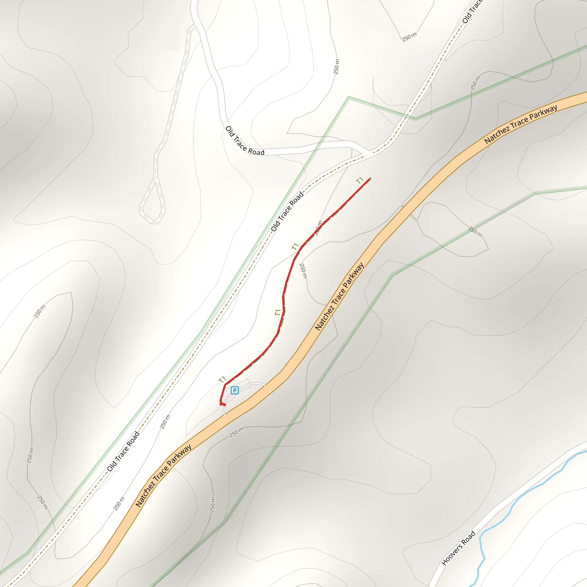 Old Trace Walk Trail mobile static map