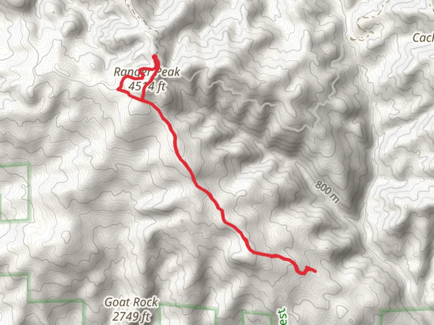 An image depicting the trail Ranger Peak and its surrounding area.