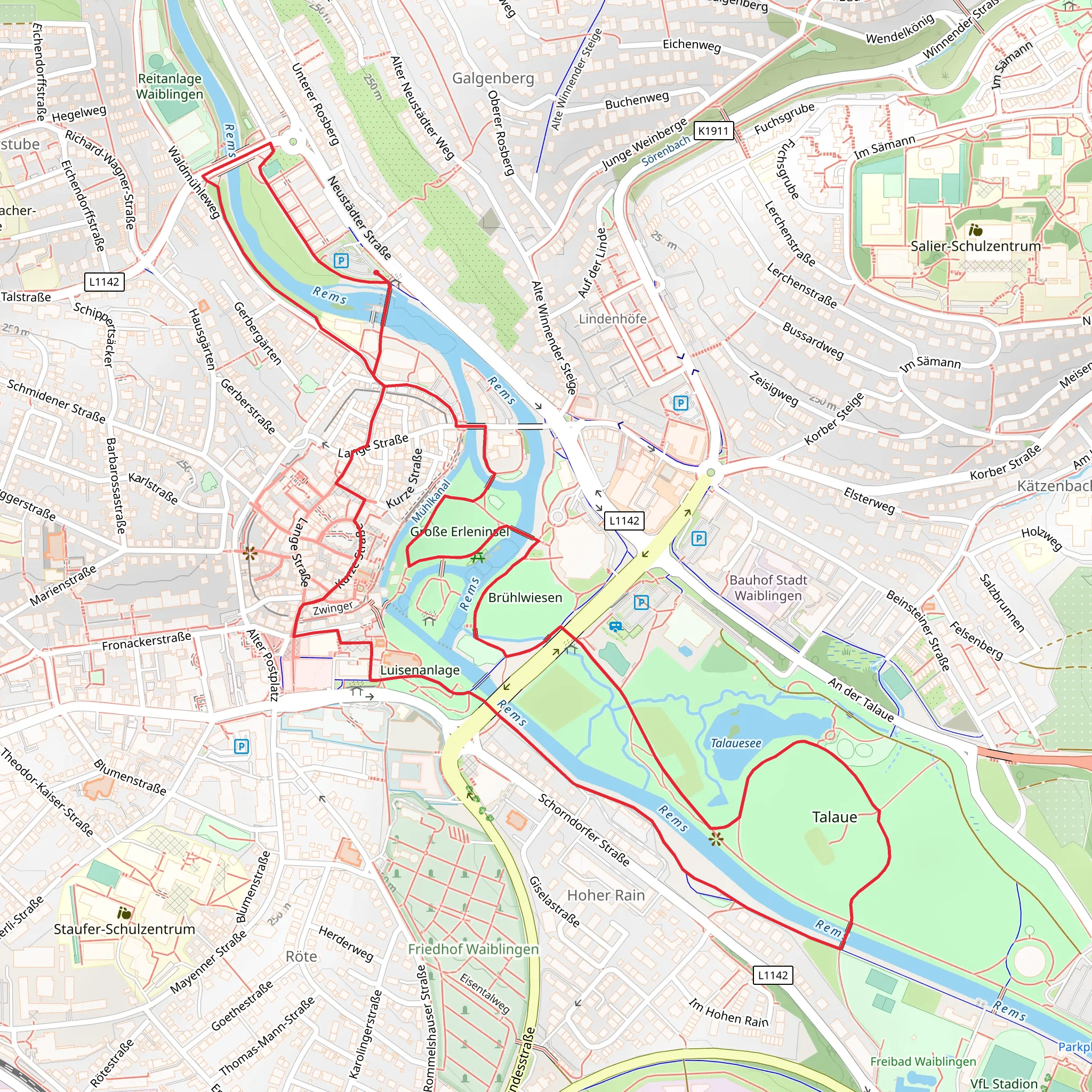 Rems and Talauesee via Talauekunst Weg mobile static map