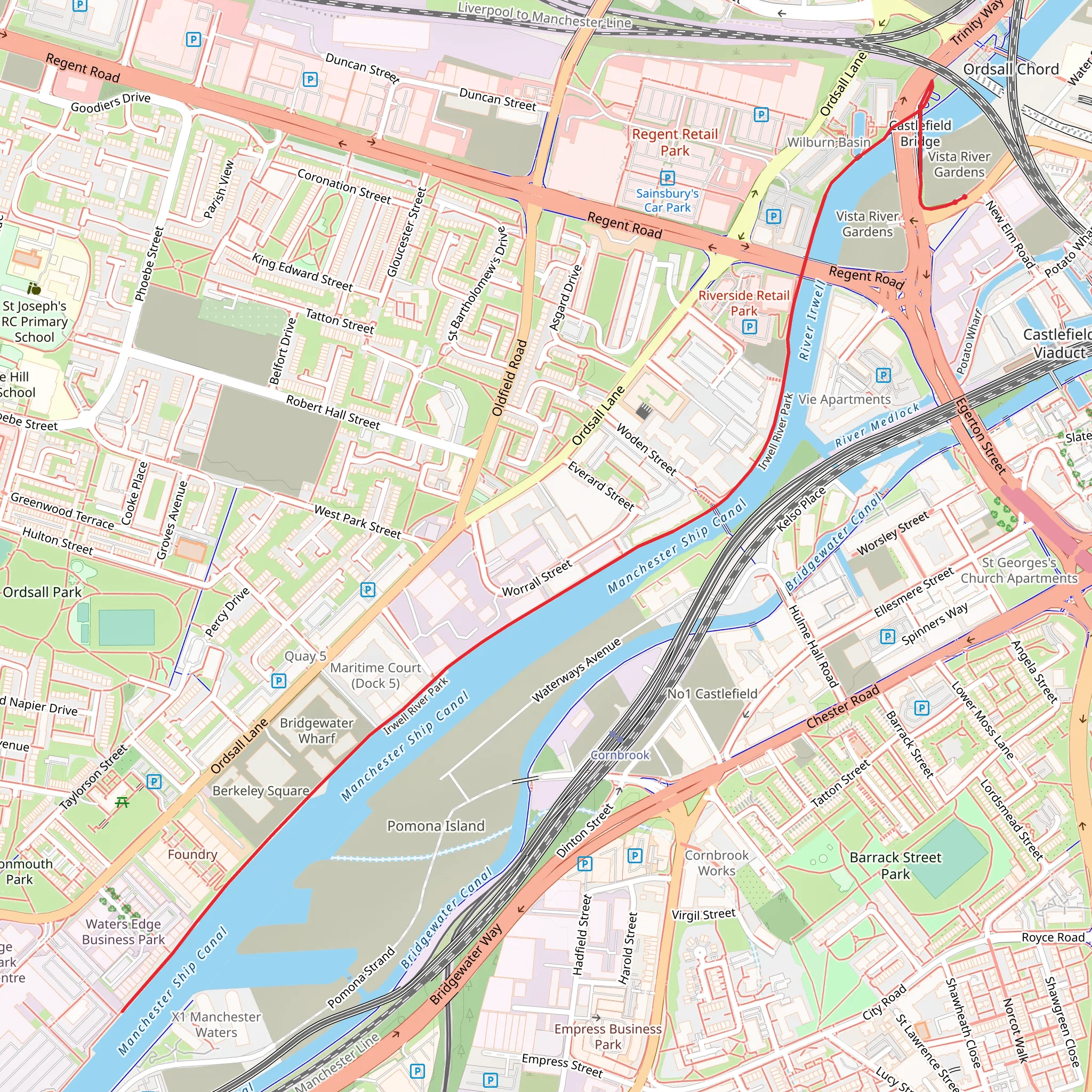 Manchester Ship Canal Walk mobile static map