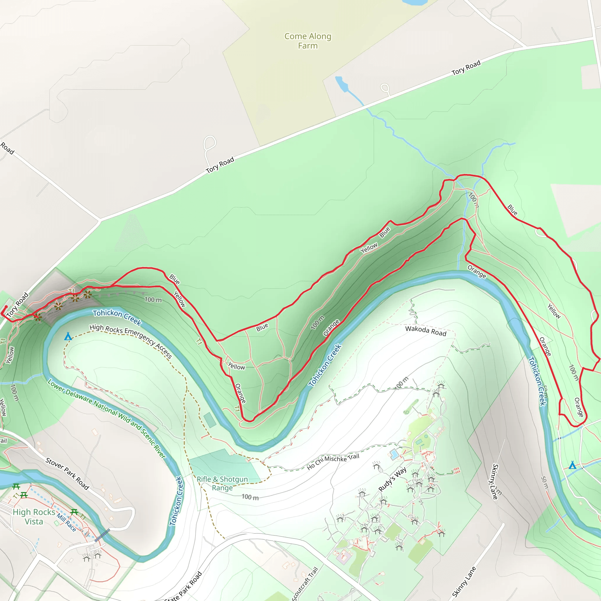 Tohickon Creek from Tory Road mobile static map