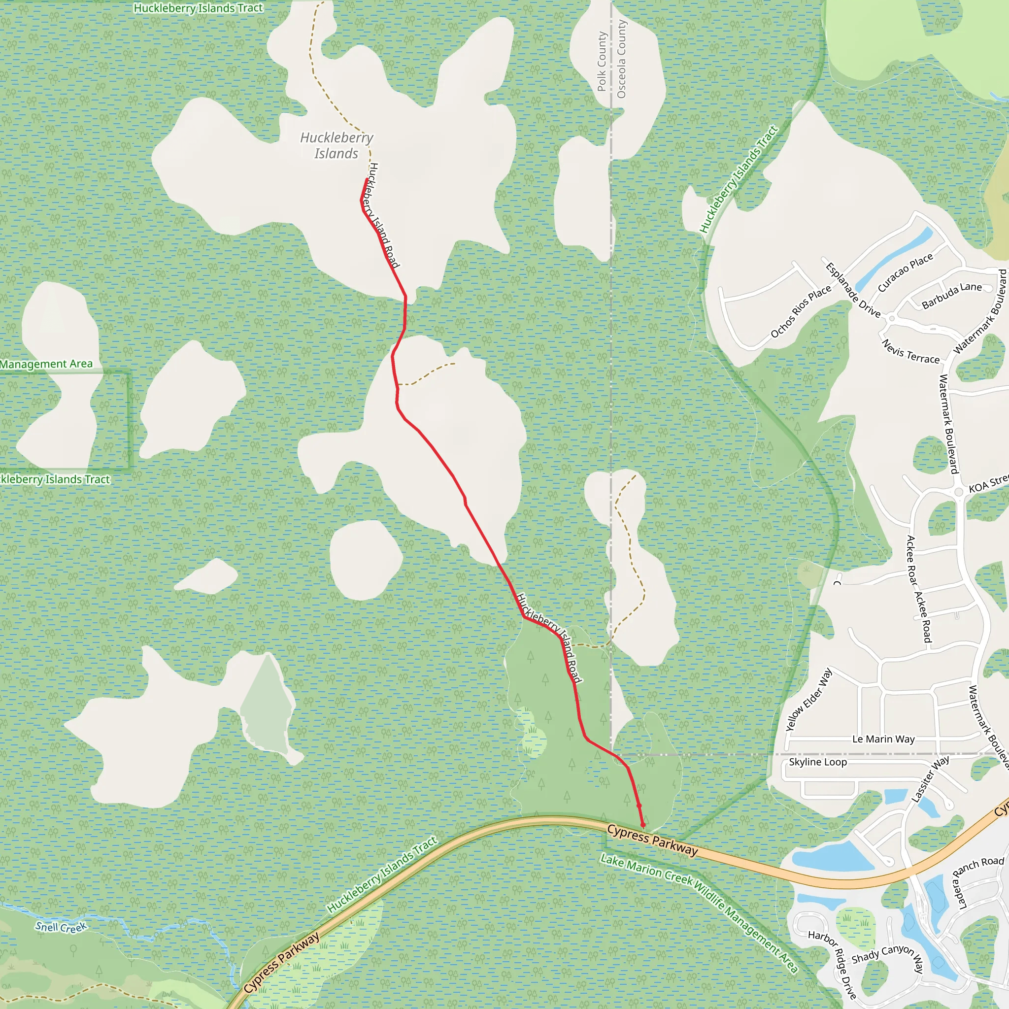 Huckleberry Island mobile static map