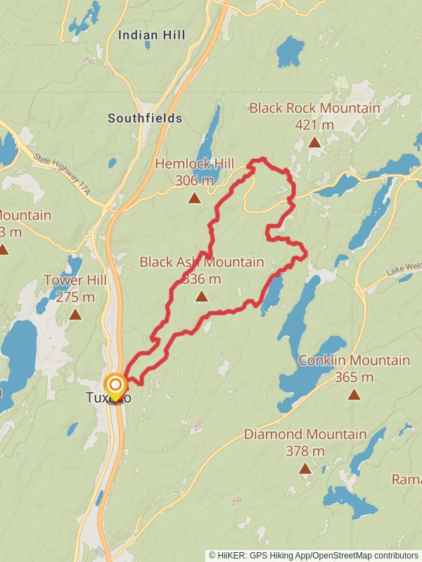 Car Pond Mountain and Lake Skemonto Loop mobile static map