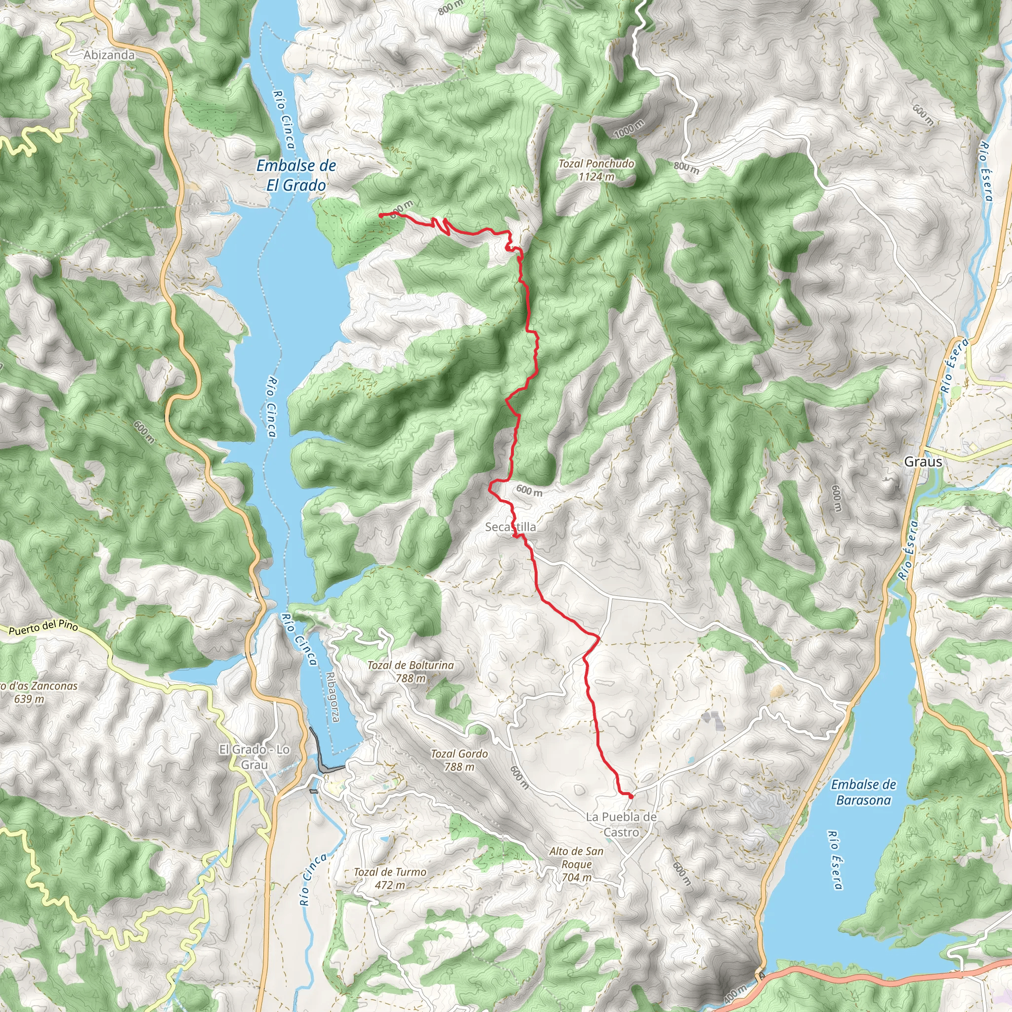 Puebla de Castro - Puy de Cinca PR HU 77 mobile static map
