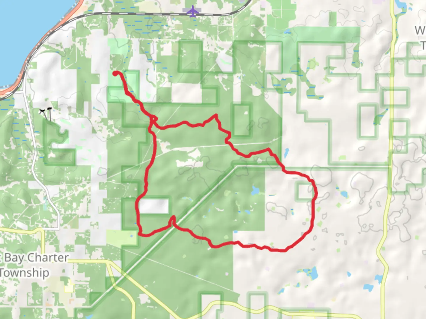 An image depicting the trail Vasa Loop and its surrounding area.