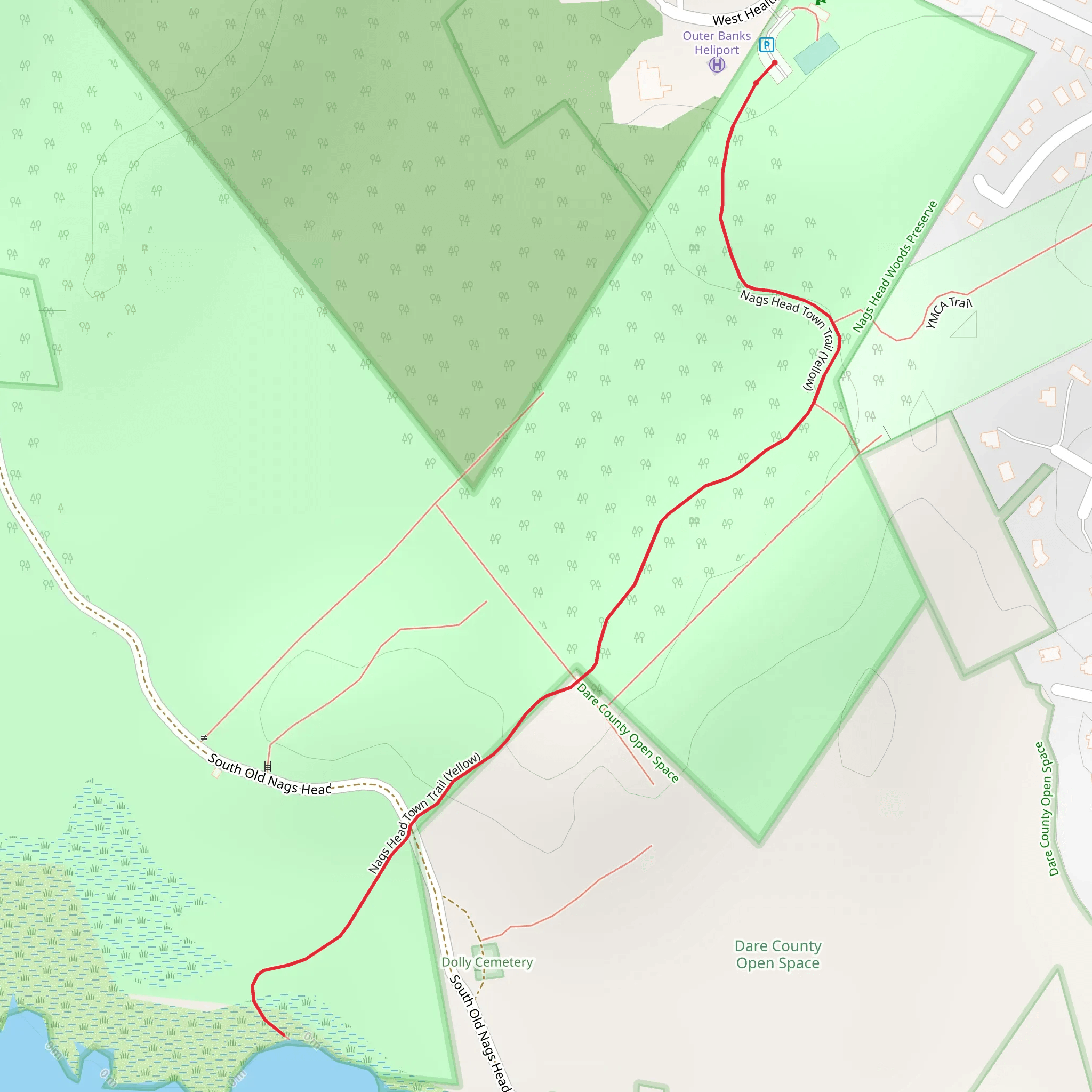 Nags Head Town Trail - Yellow mobile static map