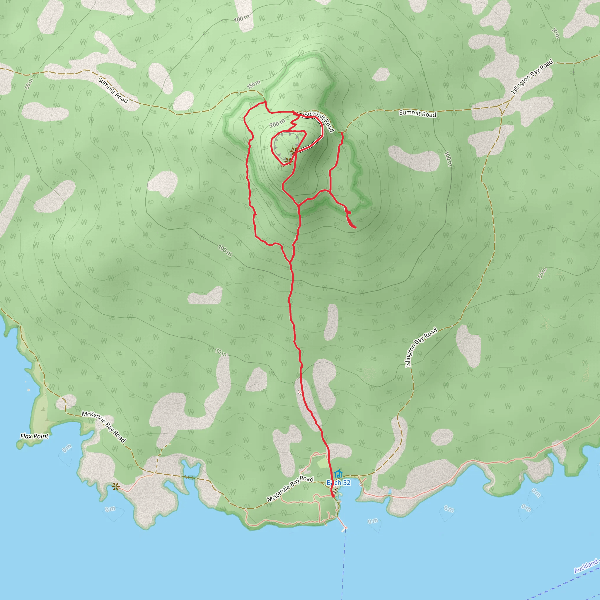 Rangitoto Summit Track mobile static map
