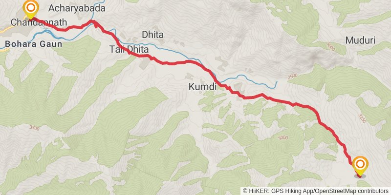 Great Himalayan Trail stage 79 Map