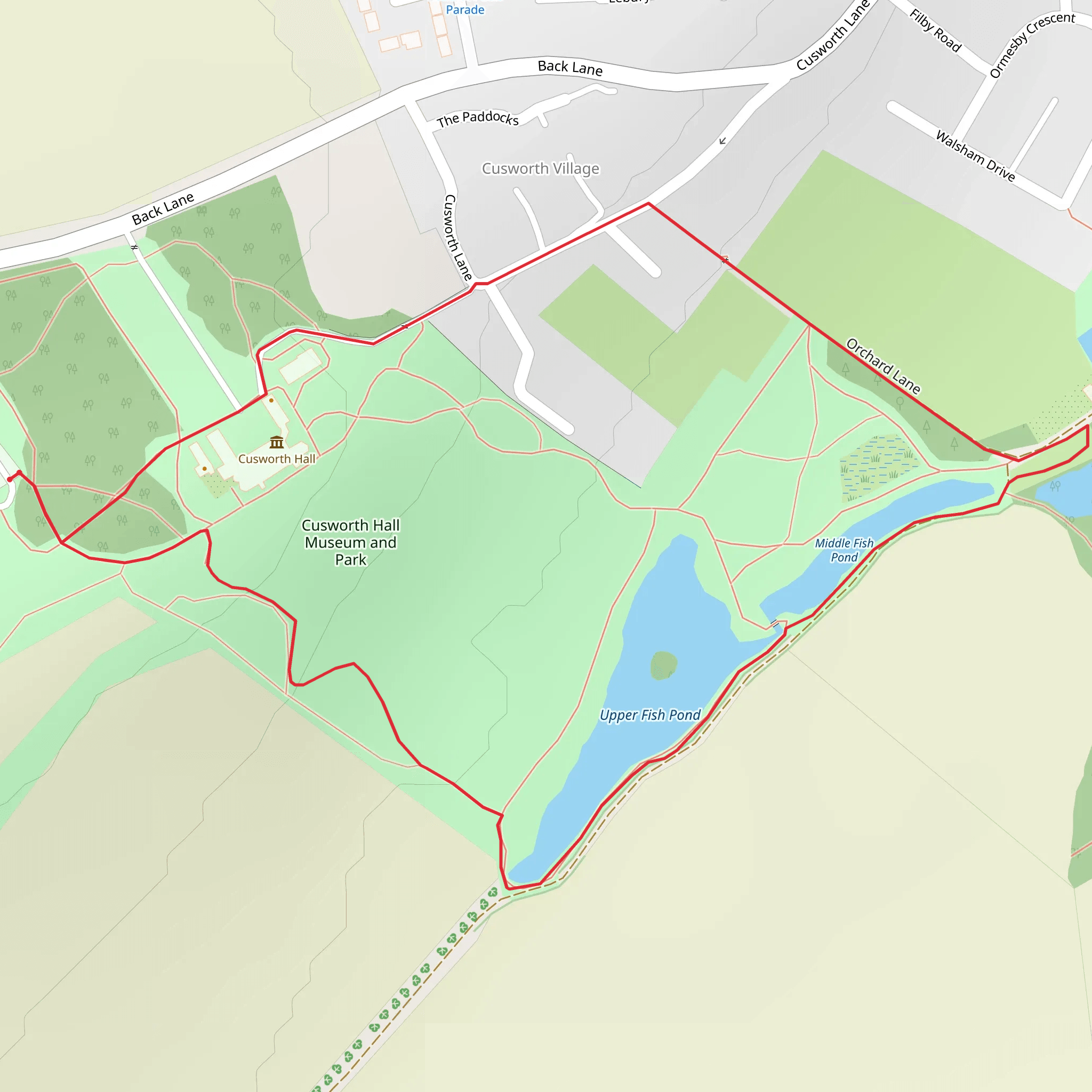 Cusworth Hall Park mobile static map