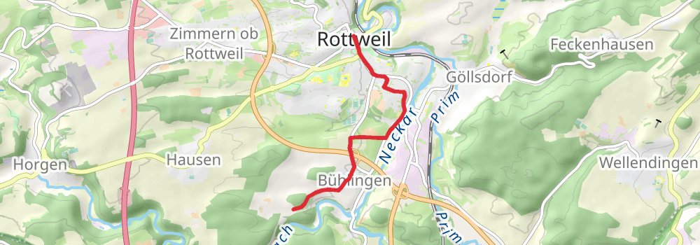 Neckar-Baar-Jakobusweg stage 3 Map