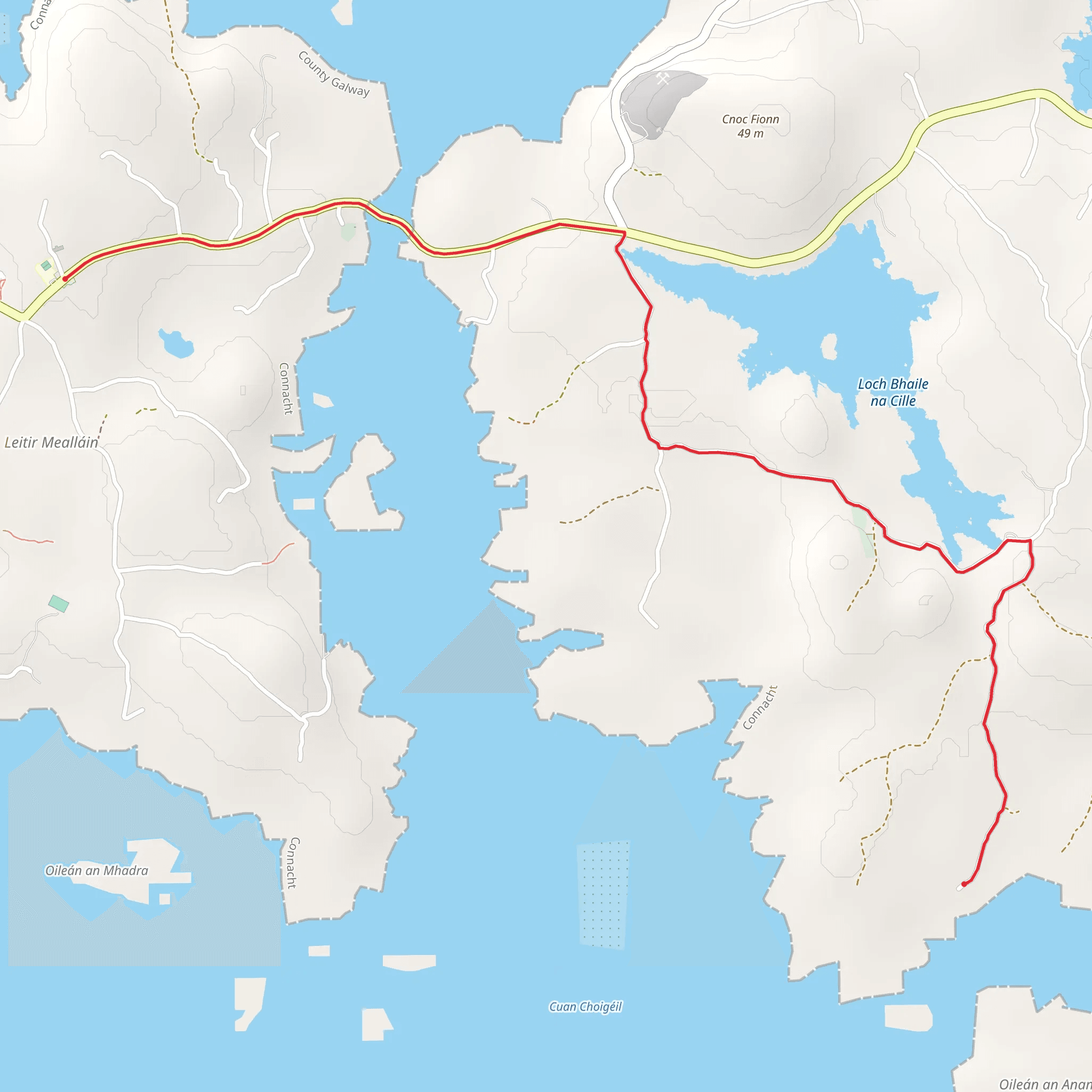Bealach Siuloidi Leitir Meallain - Blue Trail Bothar na Sop mobile static map