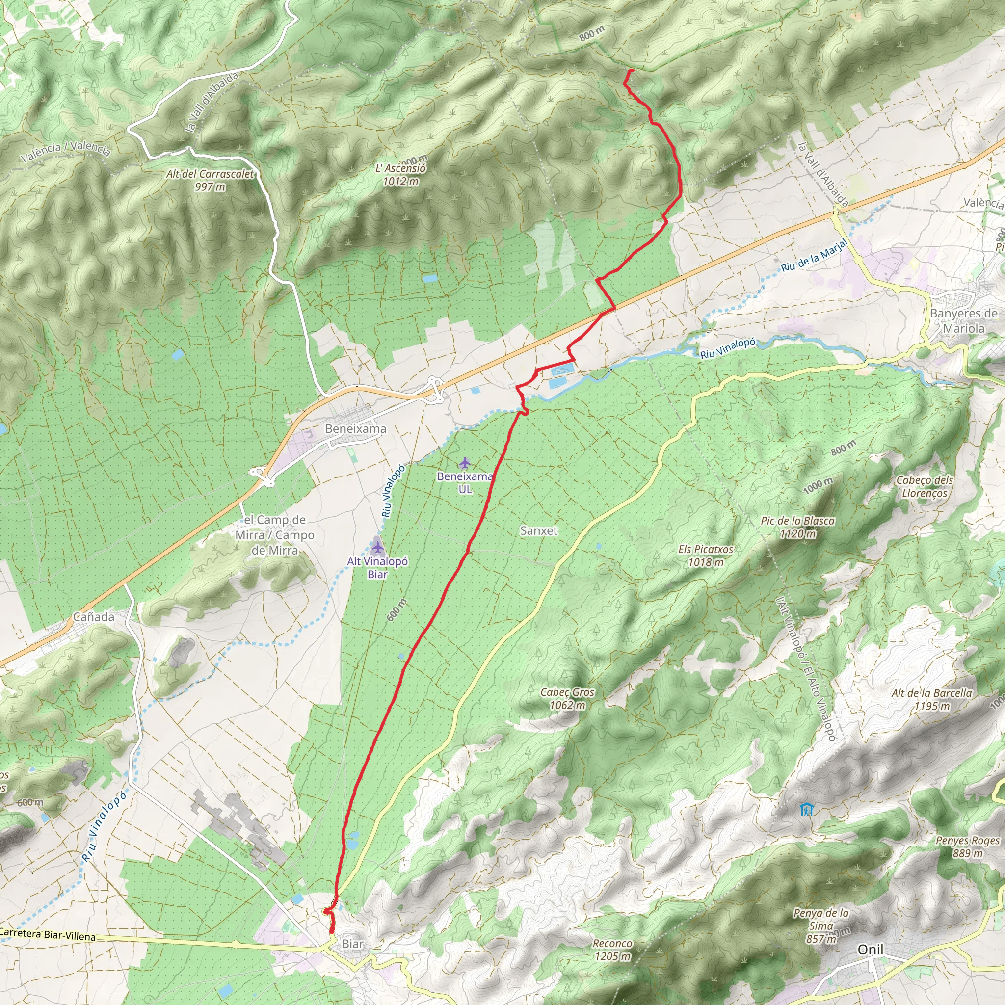 Camí de Xativa PR CV 383 mobile static map
