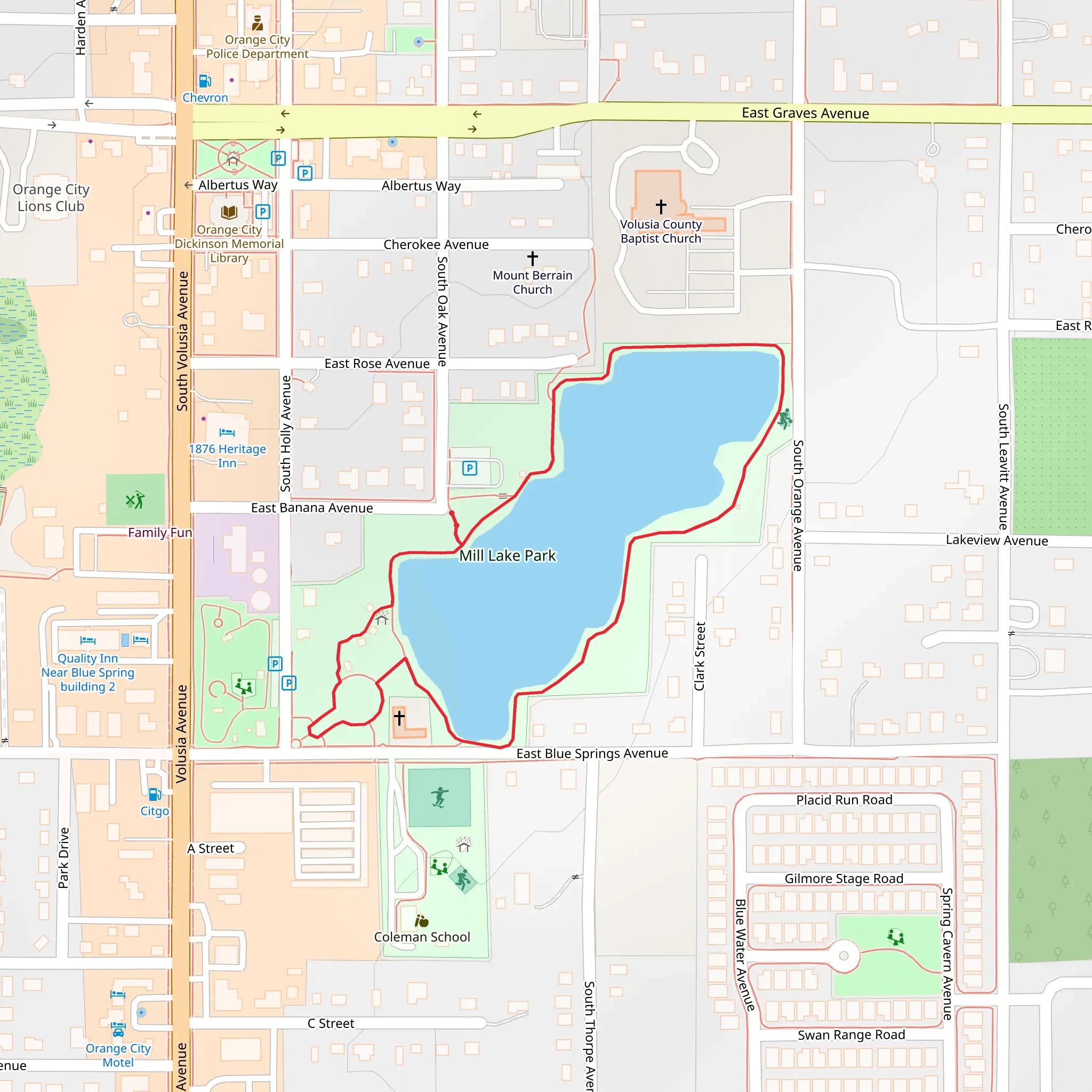 Mill Lake and Park Loop mobile static map