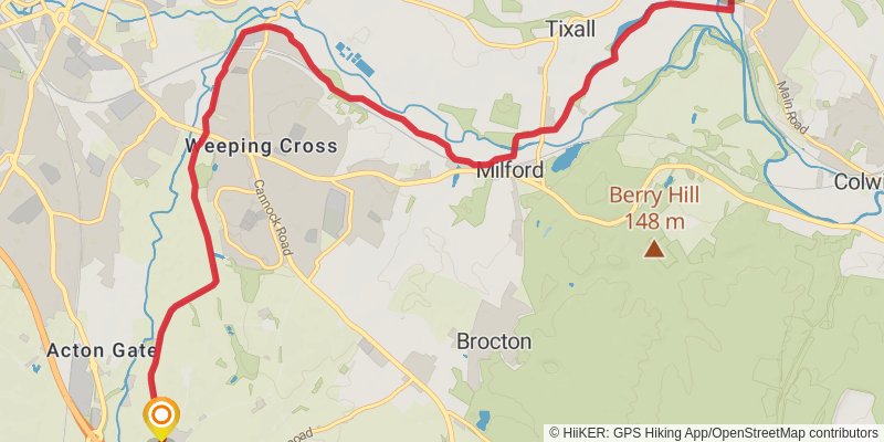 Staffordshire and Worcestershire Canal Walk stage 4 Map