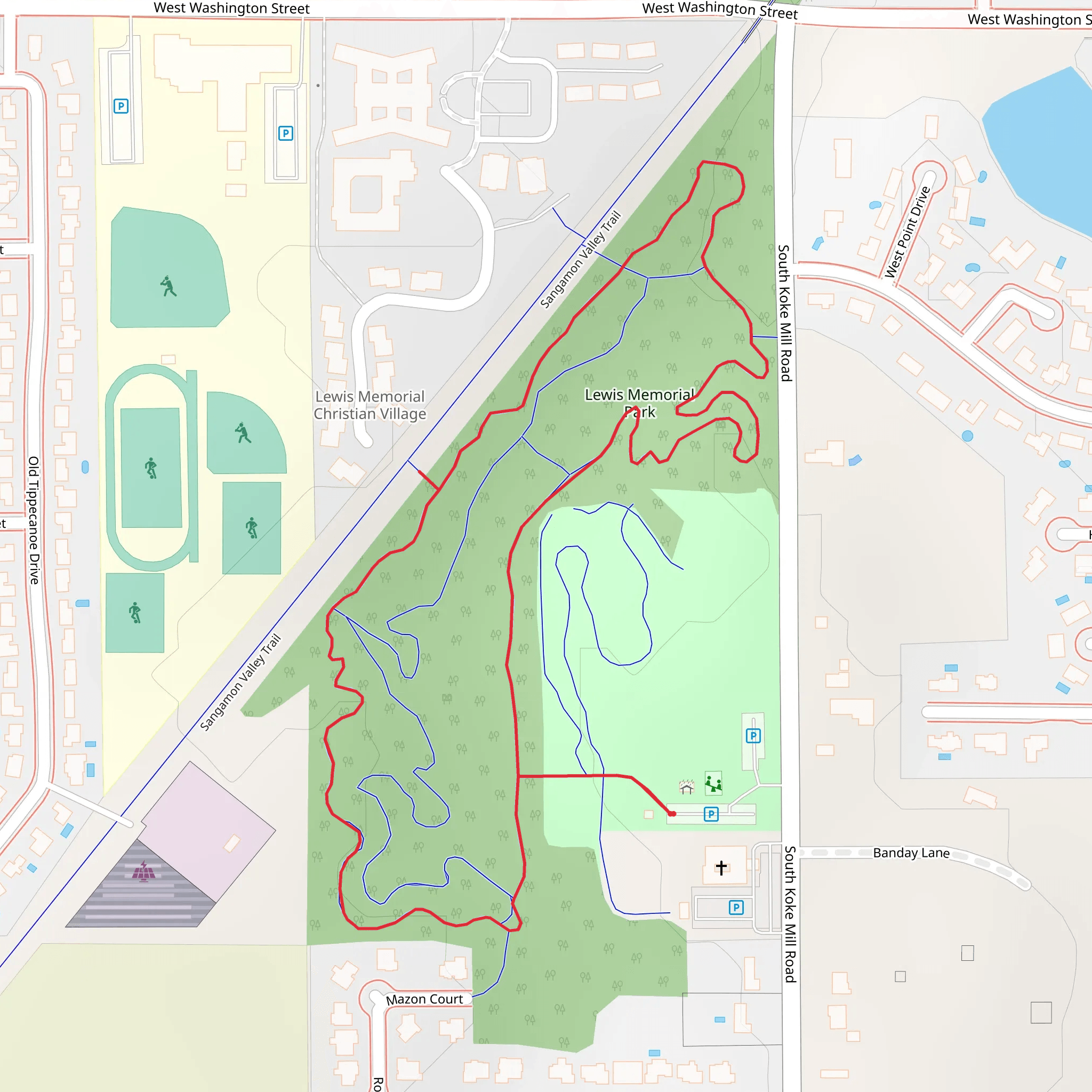Lewis Memorial Park Loop mobile static map