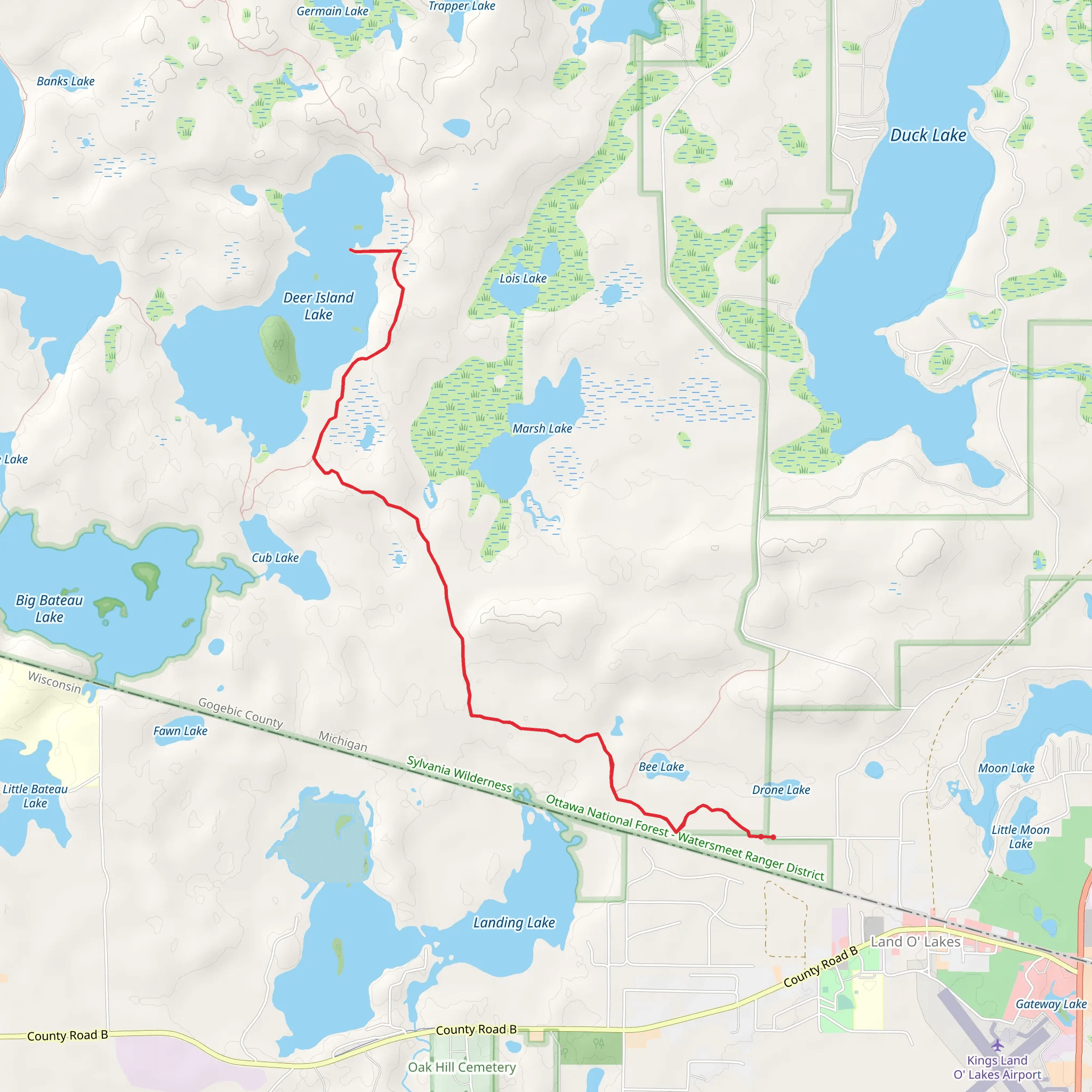 Deer Island Lake Trail mobile static map