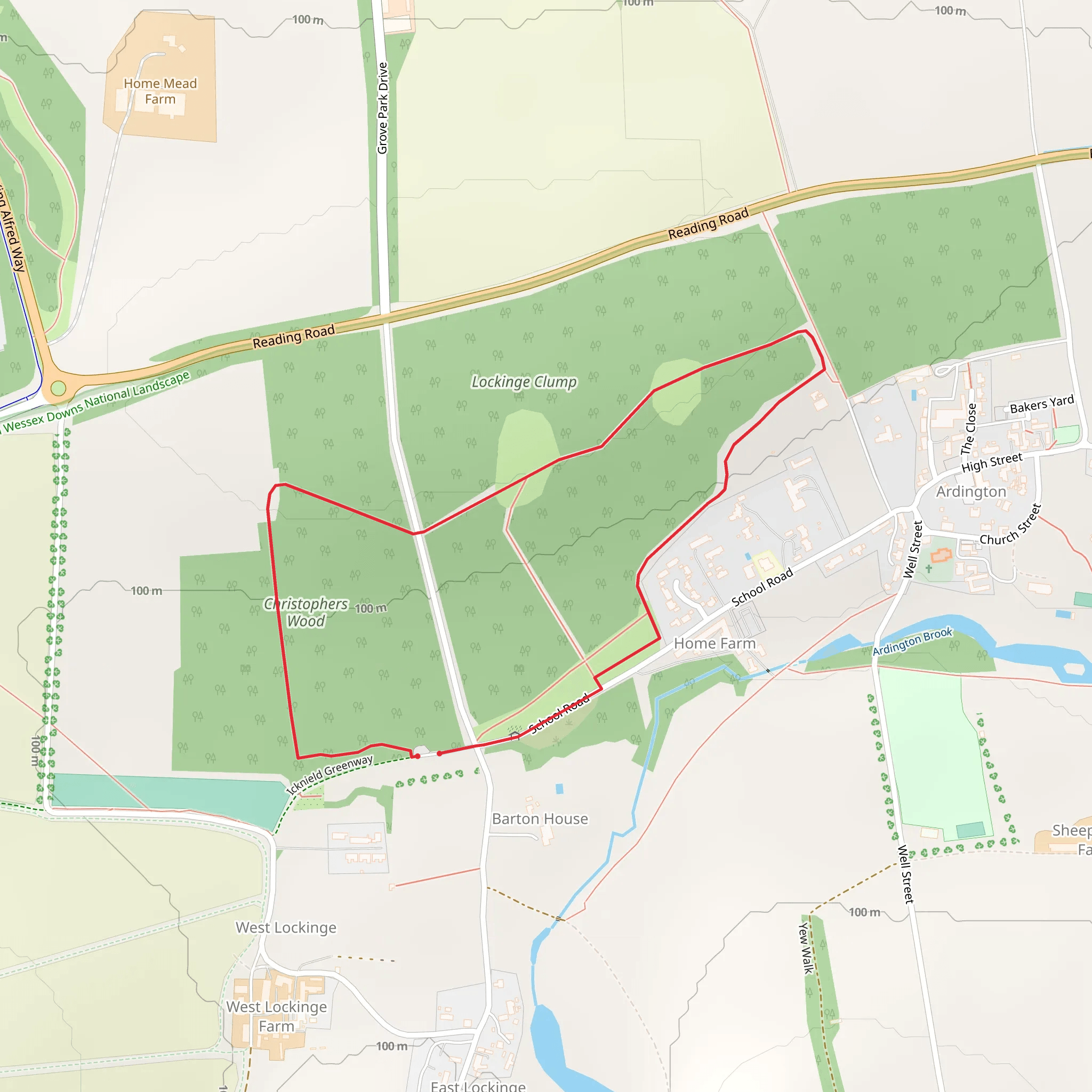 Christophers Wood Loop mobile static map