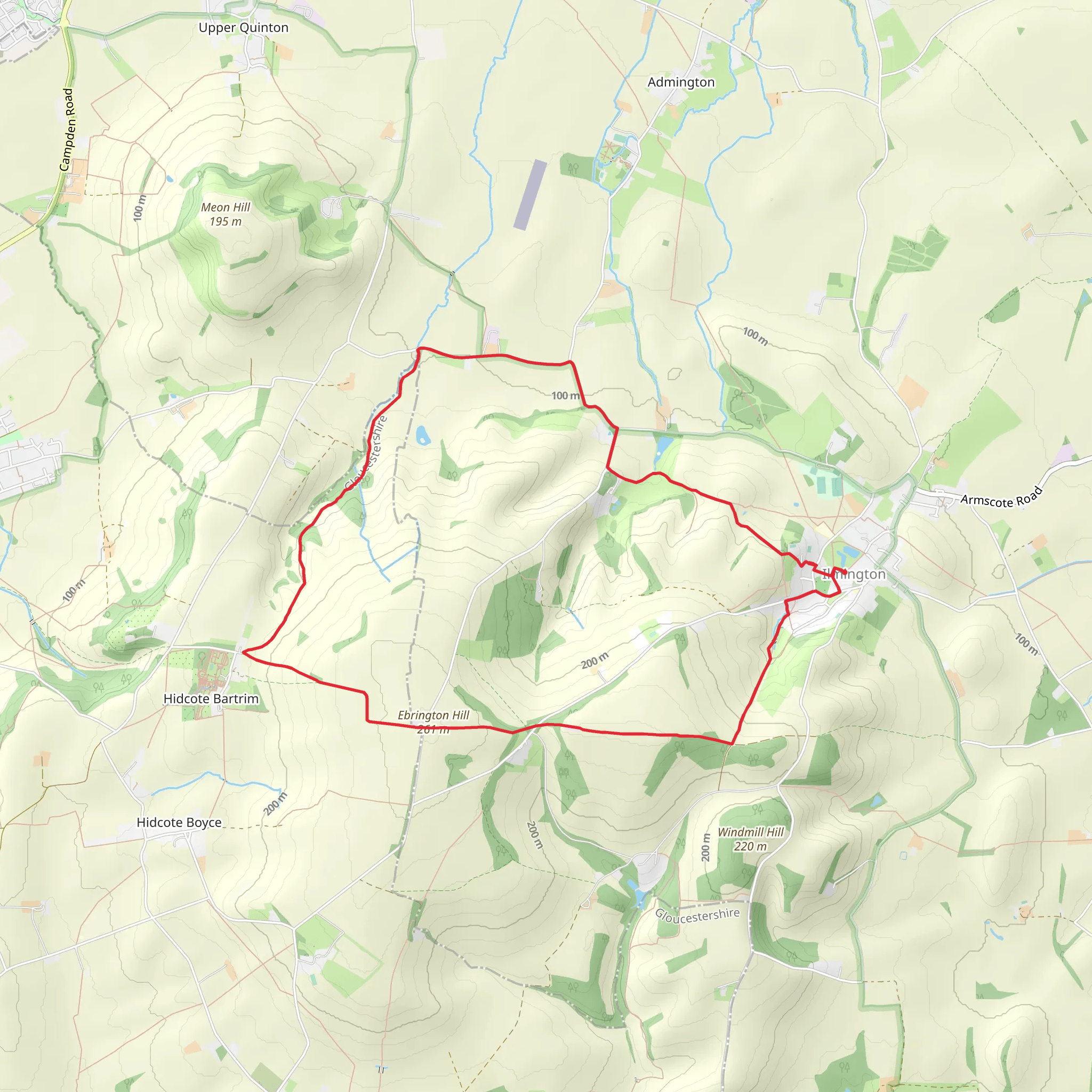 Ilmington Circular Path mobile static map