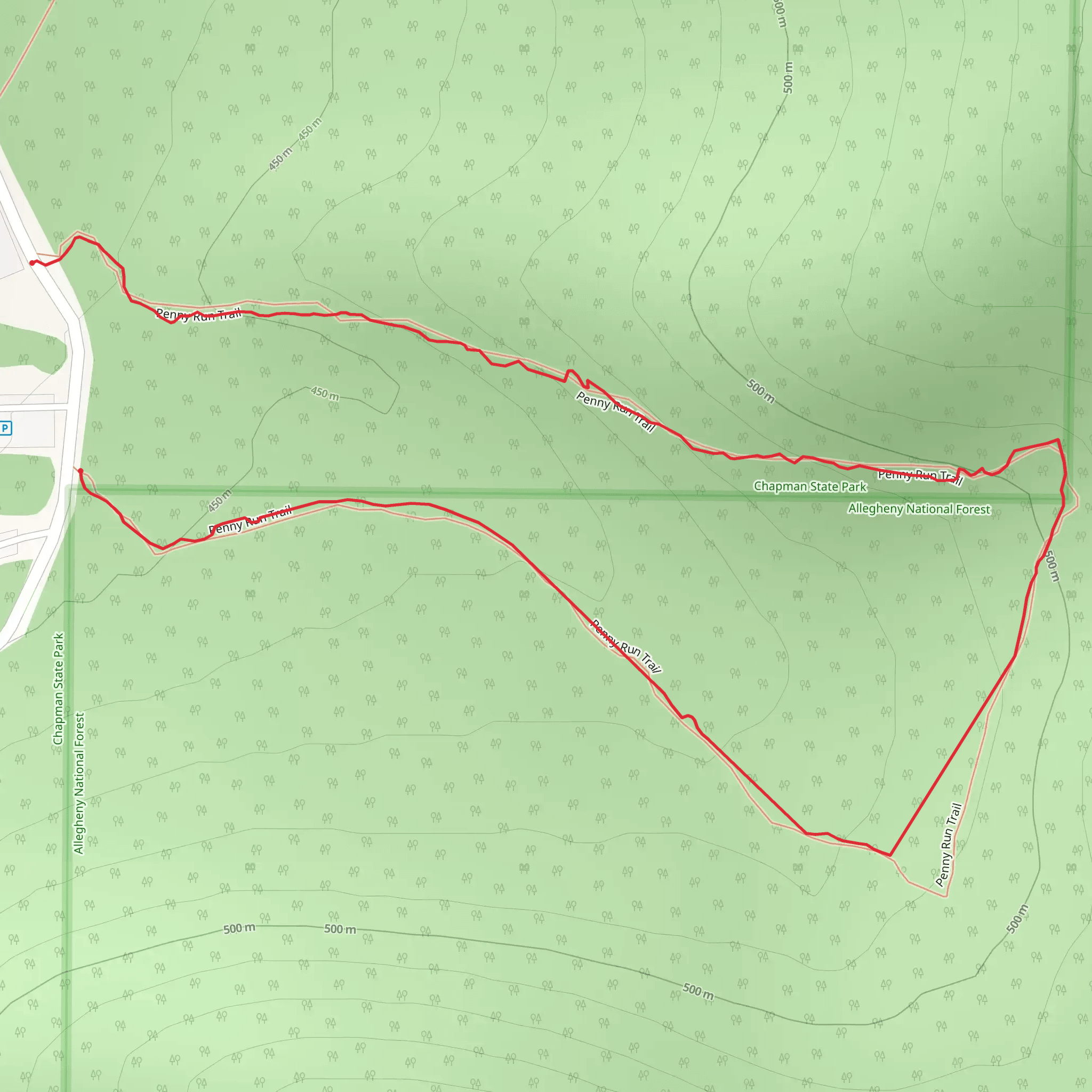 Penny Run Trail mobile static map