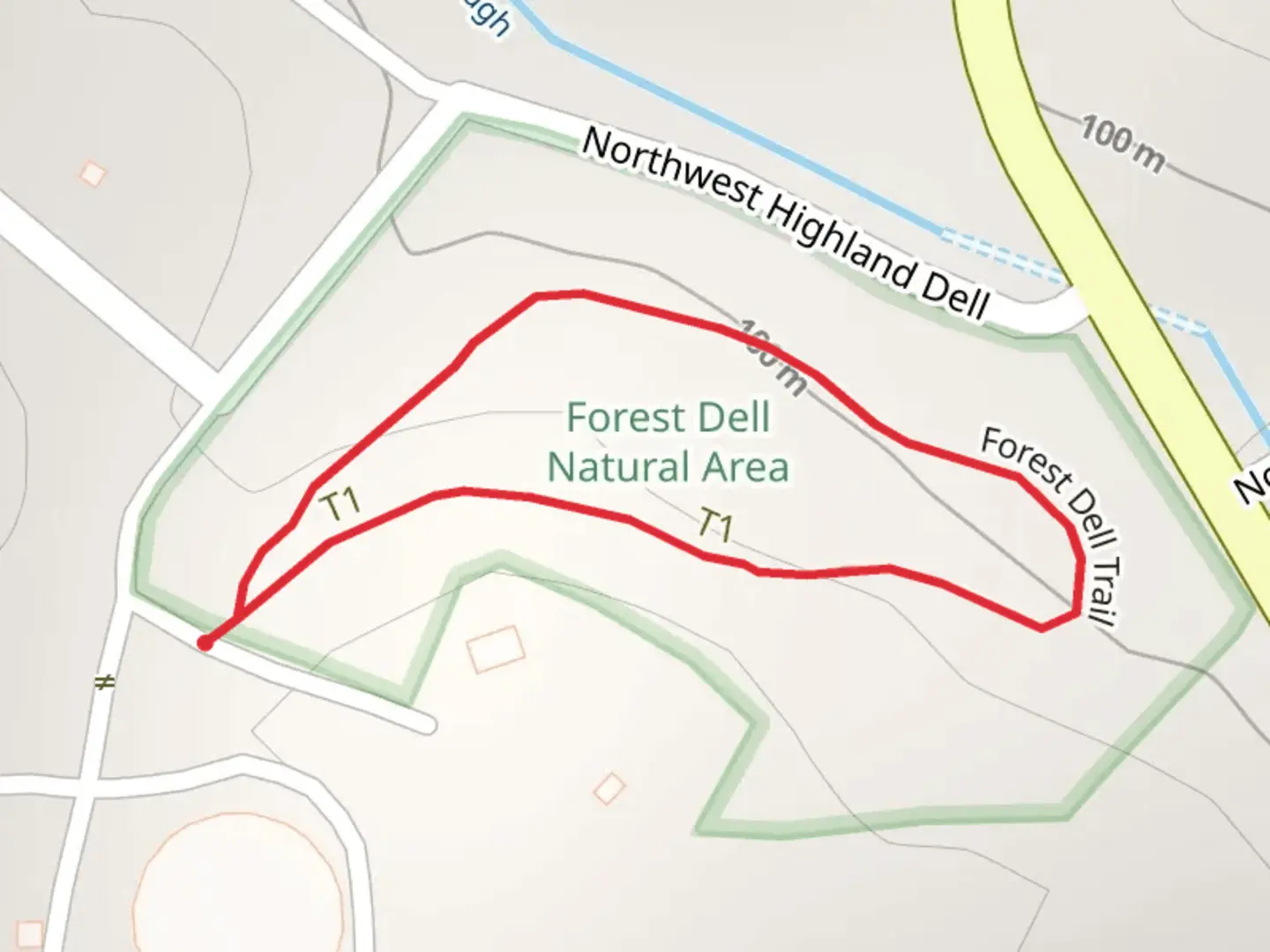 An image depicting the trail Forest Dell Loop Trail and its surrounding area.