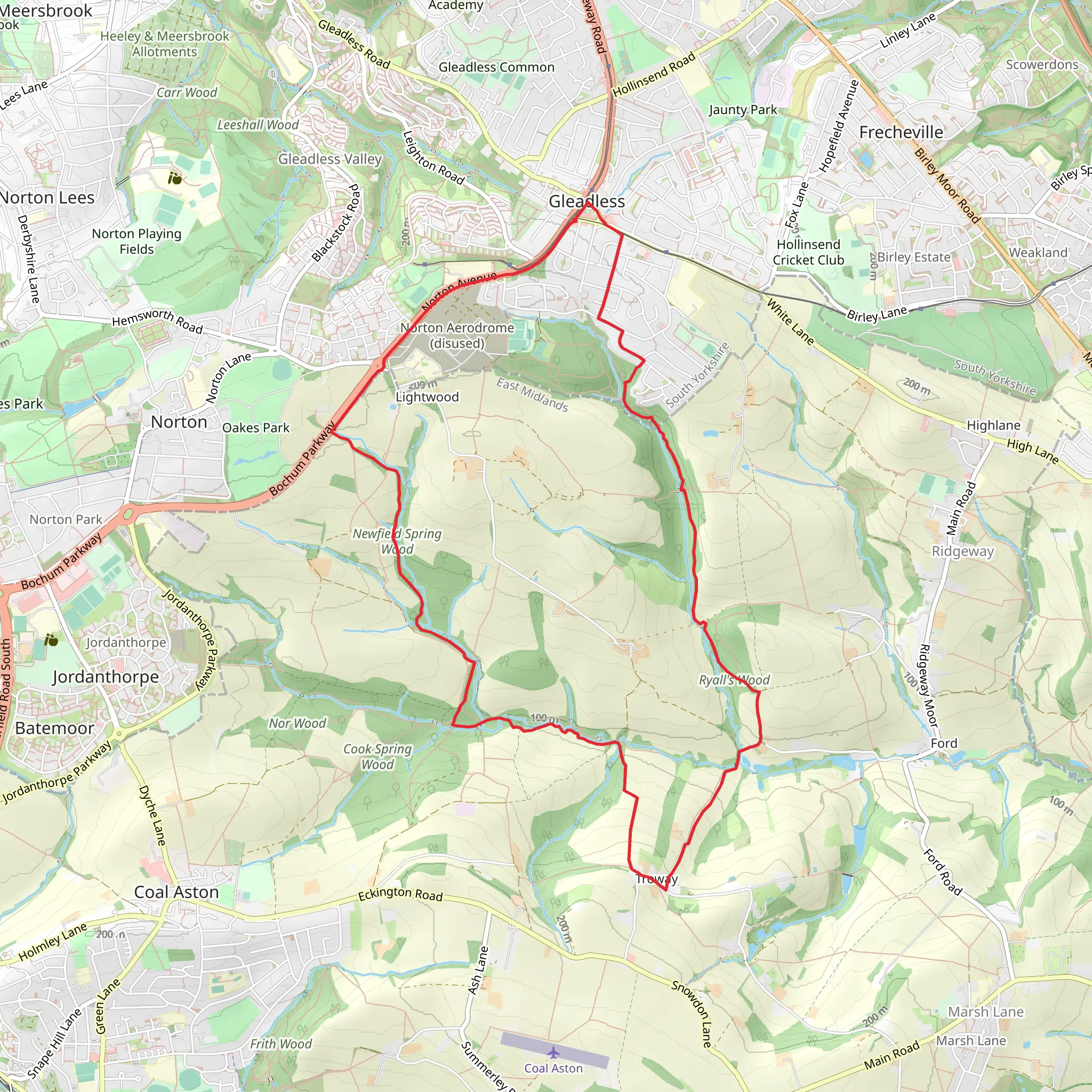 Lightwood and Troway Loop mobile static map