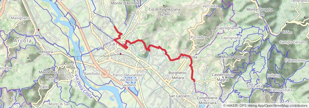 Via Francigena stage 92 Map