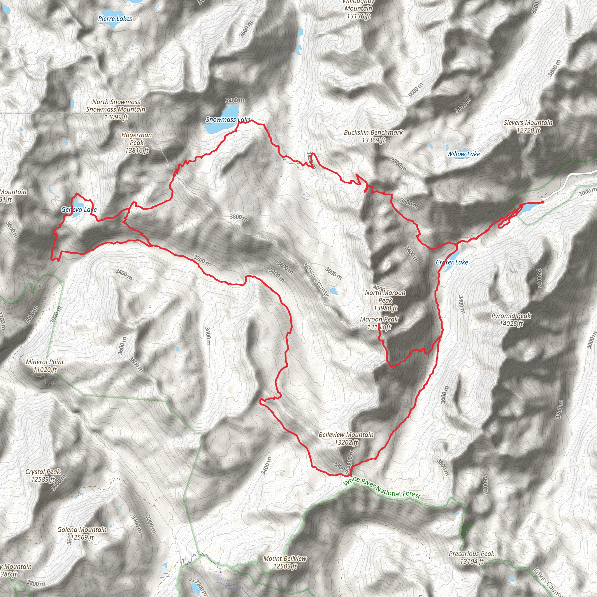 Four Pass Loop mobile static map