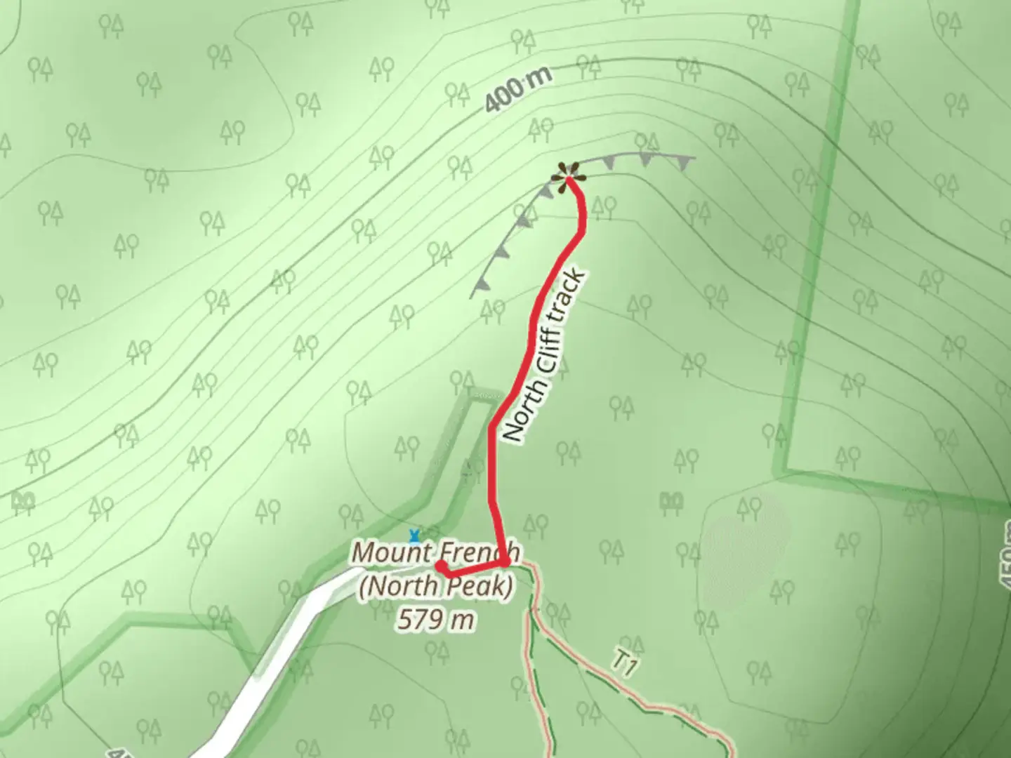 An image depicting the trail North Cliff Track and its surrounding area.