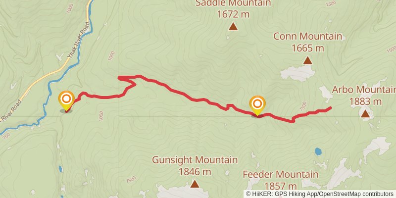 Arbo Creek - Wee Lake Trail stage 2 Map