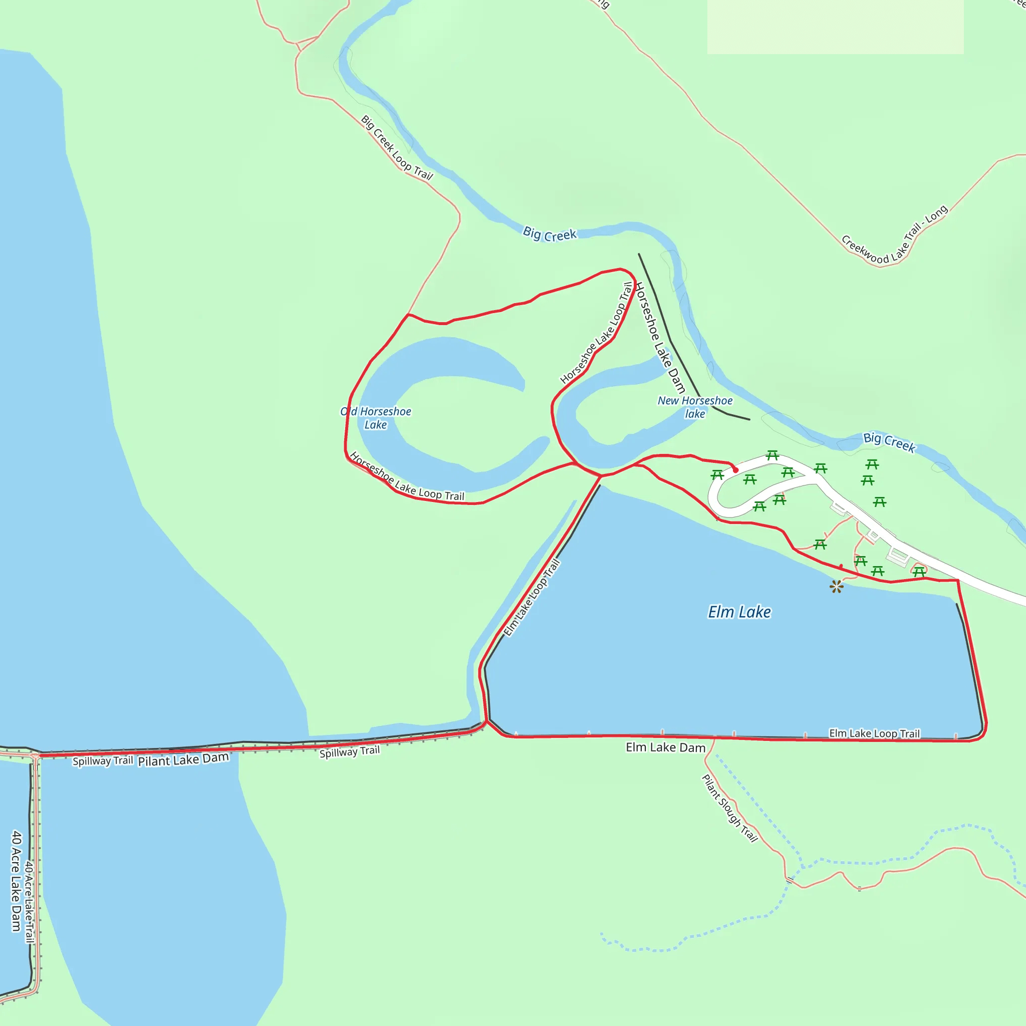 Old Horseshoe Lake and Elm Lake Loop mobile static map