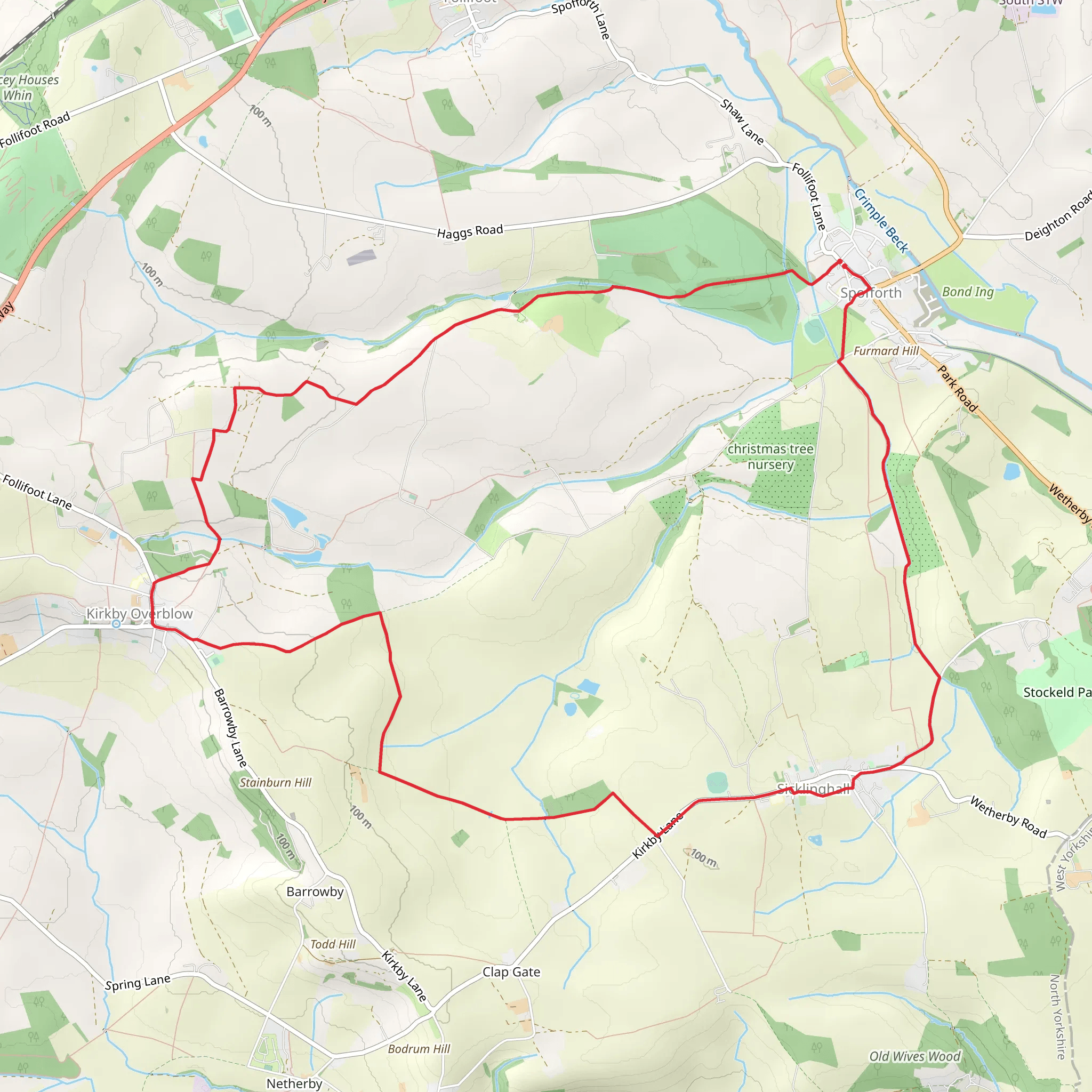 Spofforth Countryside Walk mobile static map
