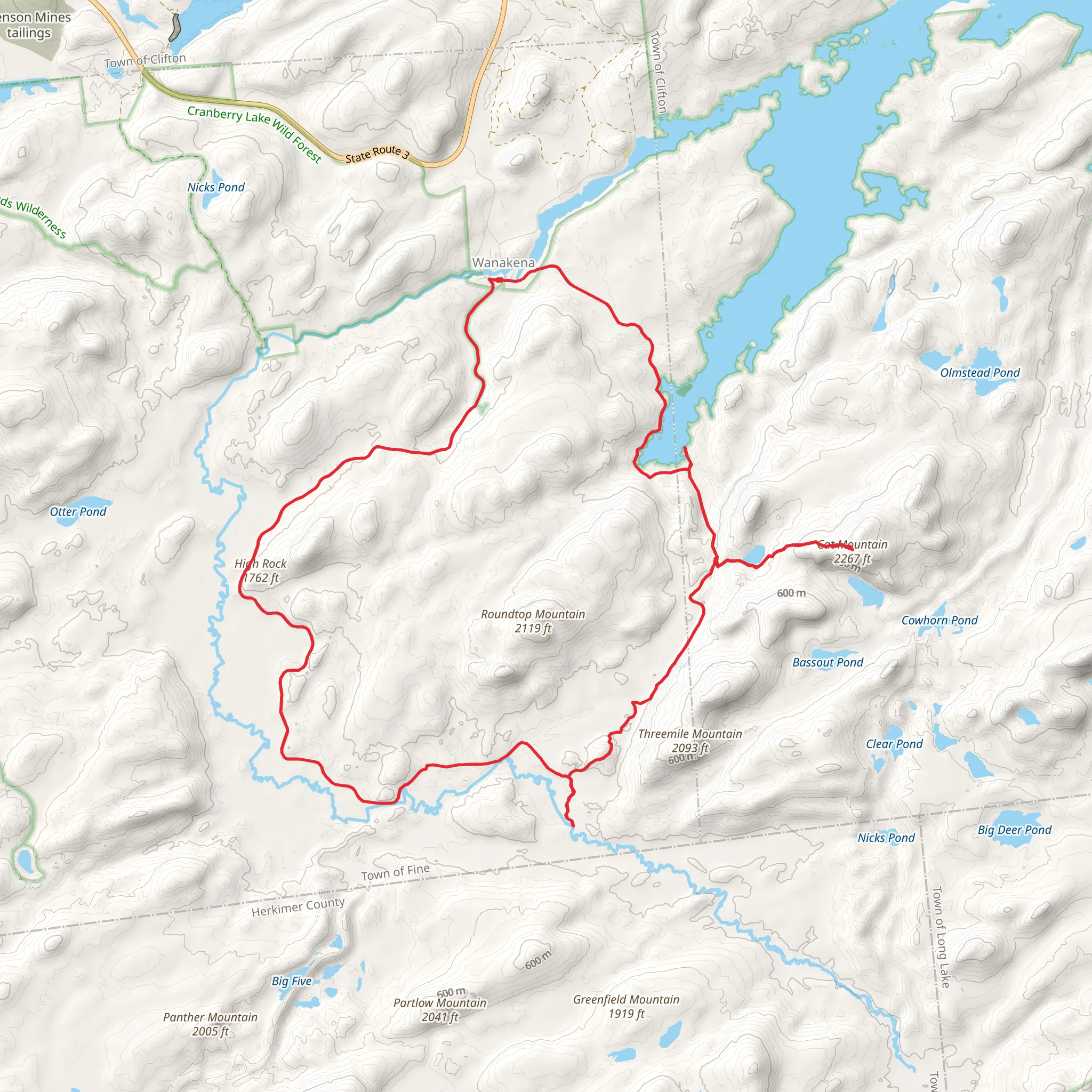 Cat Mountain Loop via High Falls Trail mobile static map