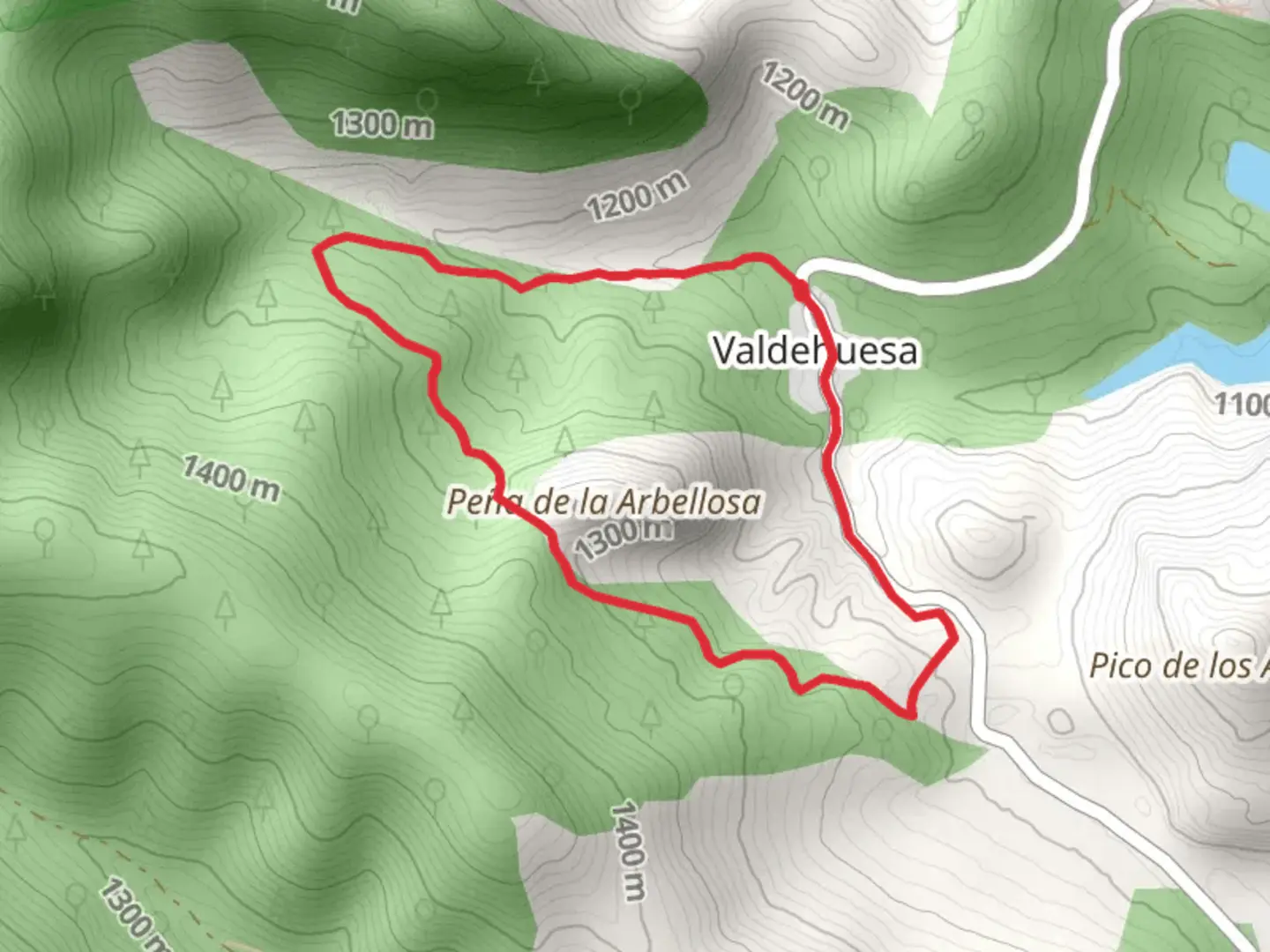 An image depicting the trail Valdehuesa PR LE 59 and its surrounding area.