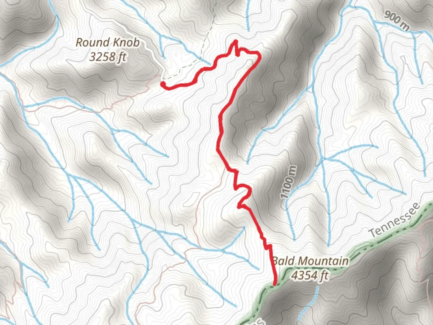 An image depicting the trail Round Knob Trail and its surrounding area.