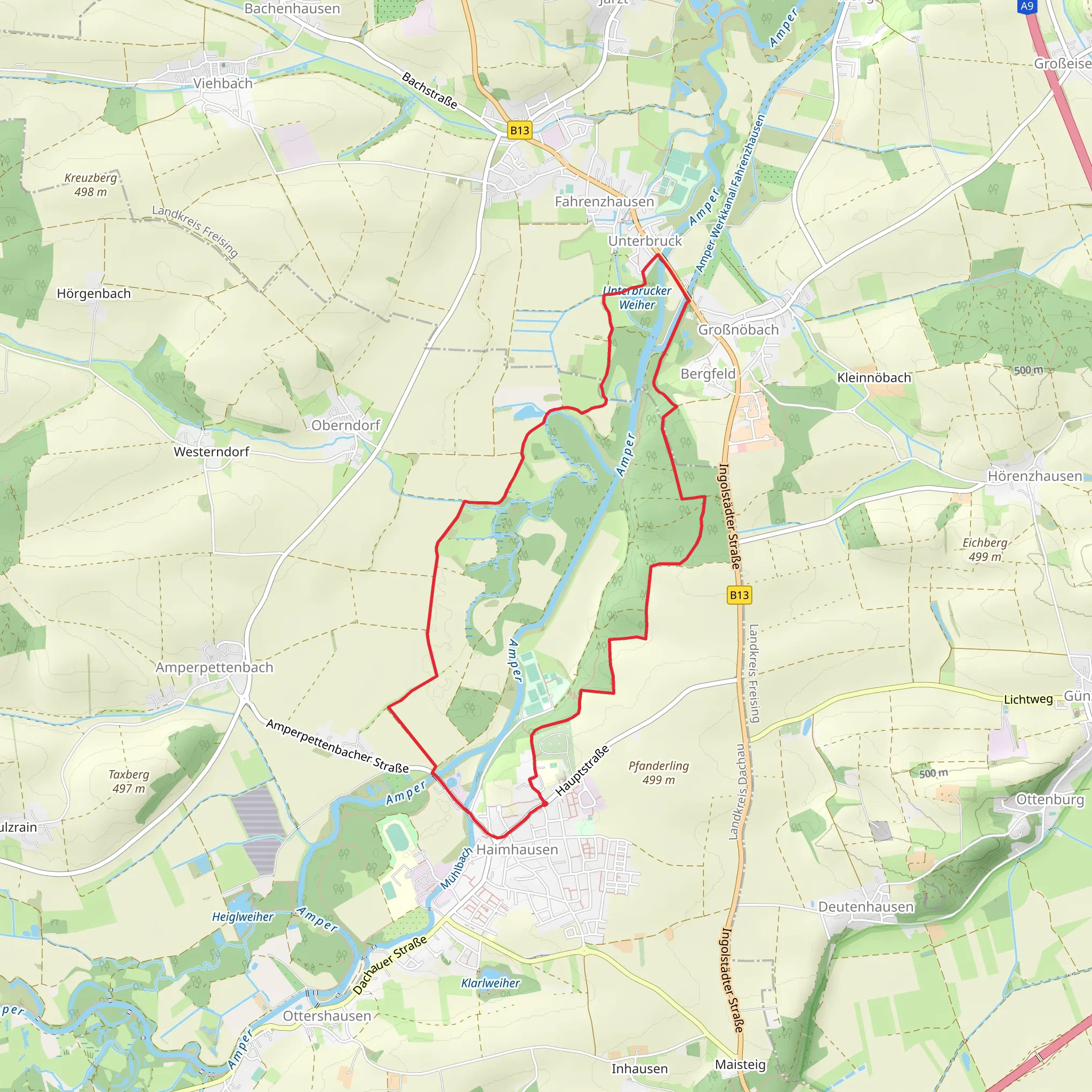 Amper and Oberndorfer Altwasser mobile static map