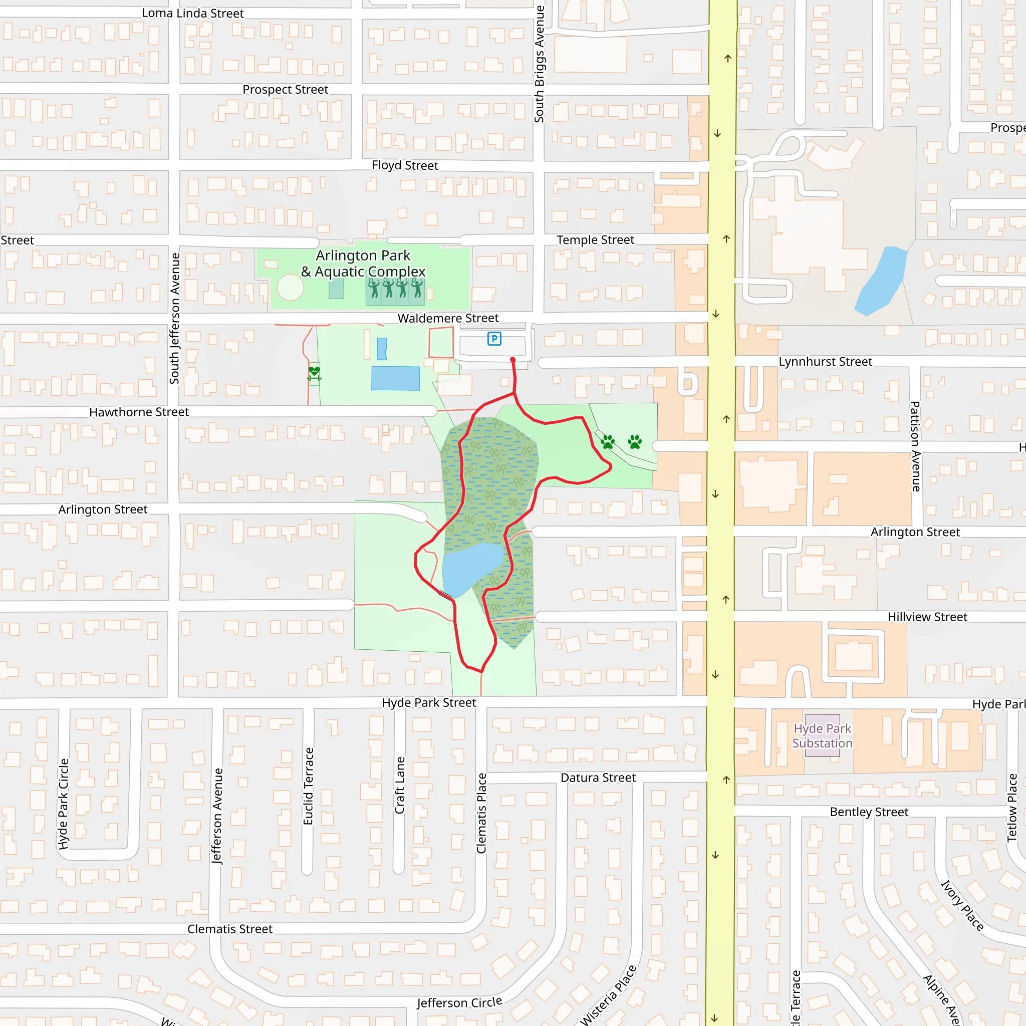 Waldemere Street Loop mobile static map