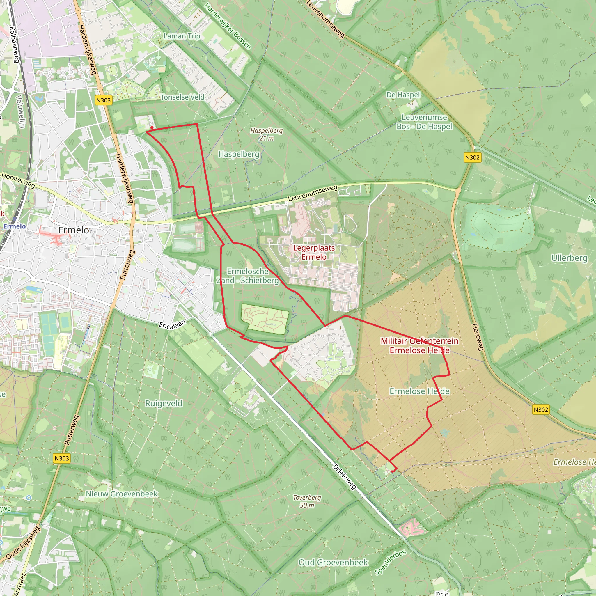 Kriemelberg, Paalberg and Ermelosche Heide Loop mobile static map