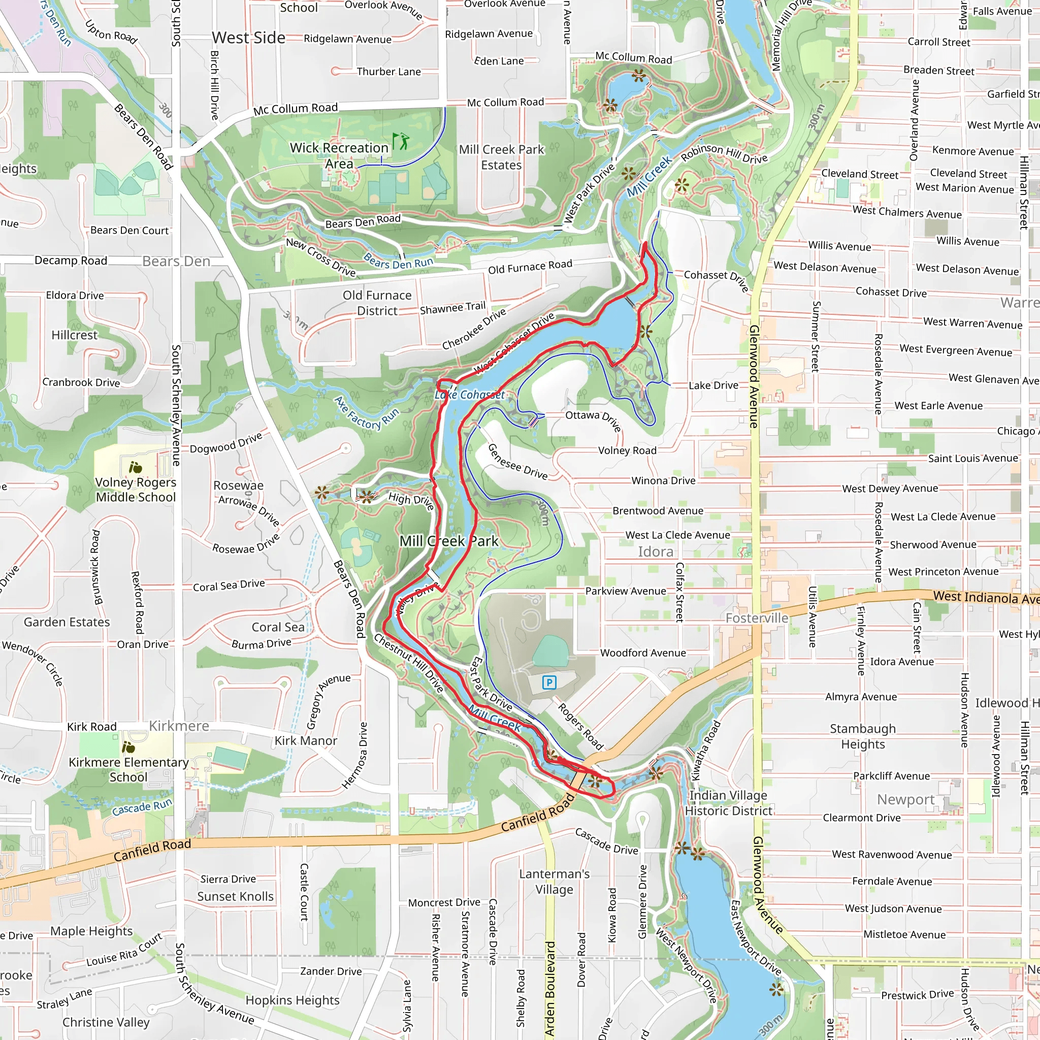 LAke Cohasset via East and West Cohasset Trail mobile static map