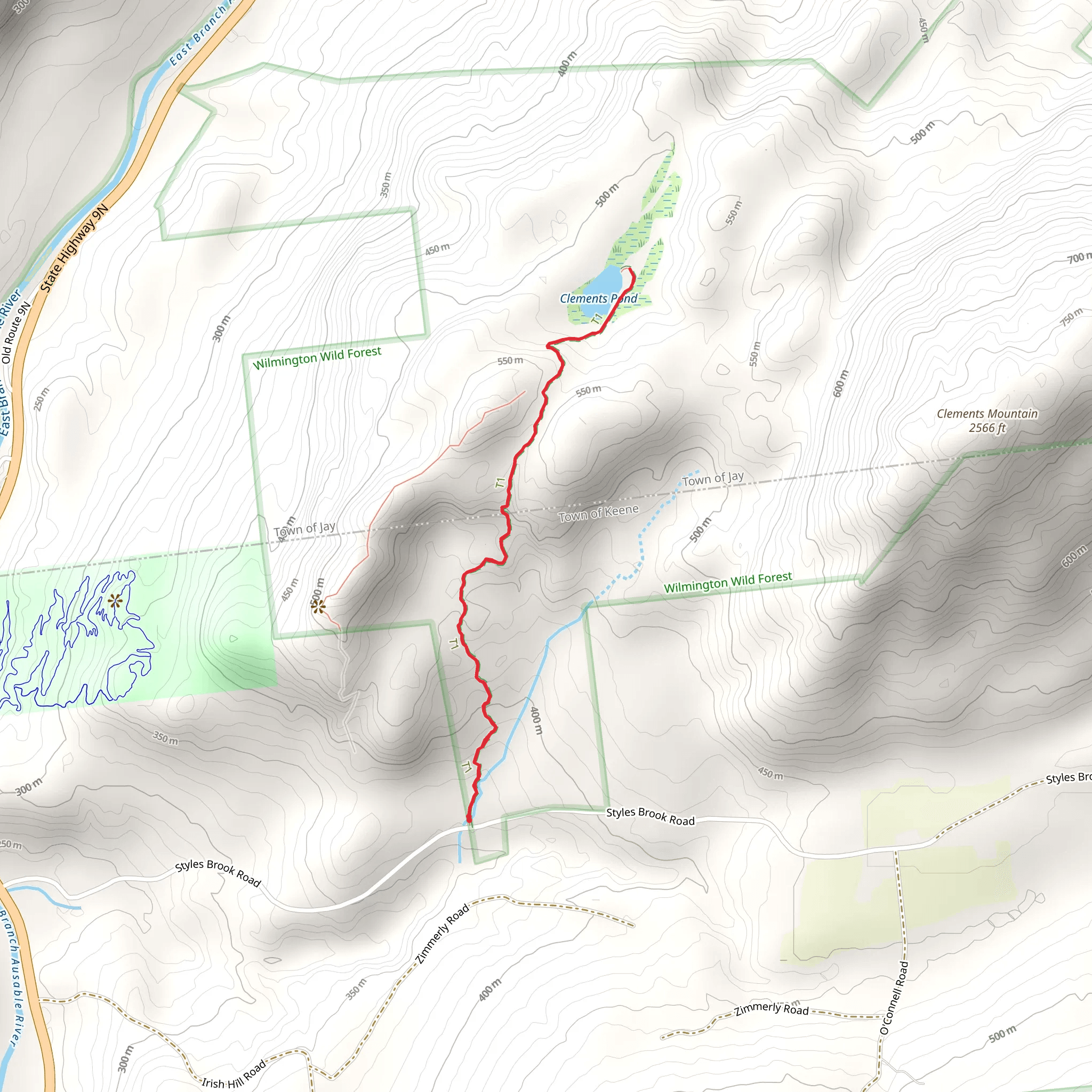 Clements Pond Trail mobile static map