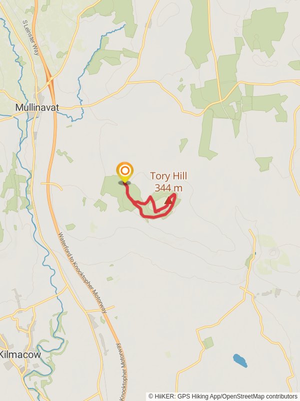 Map of Tory Hill Loop, County Kilkenny
