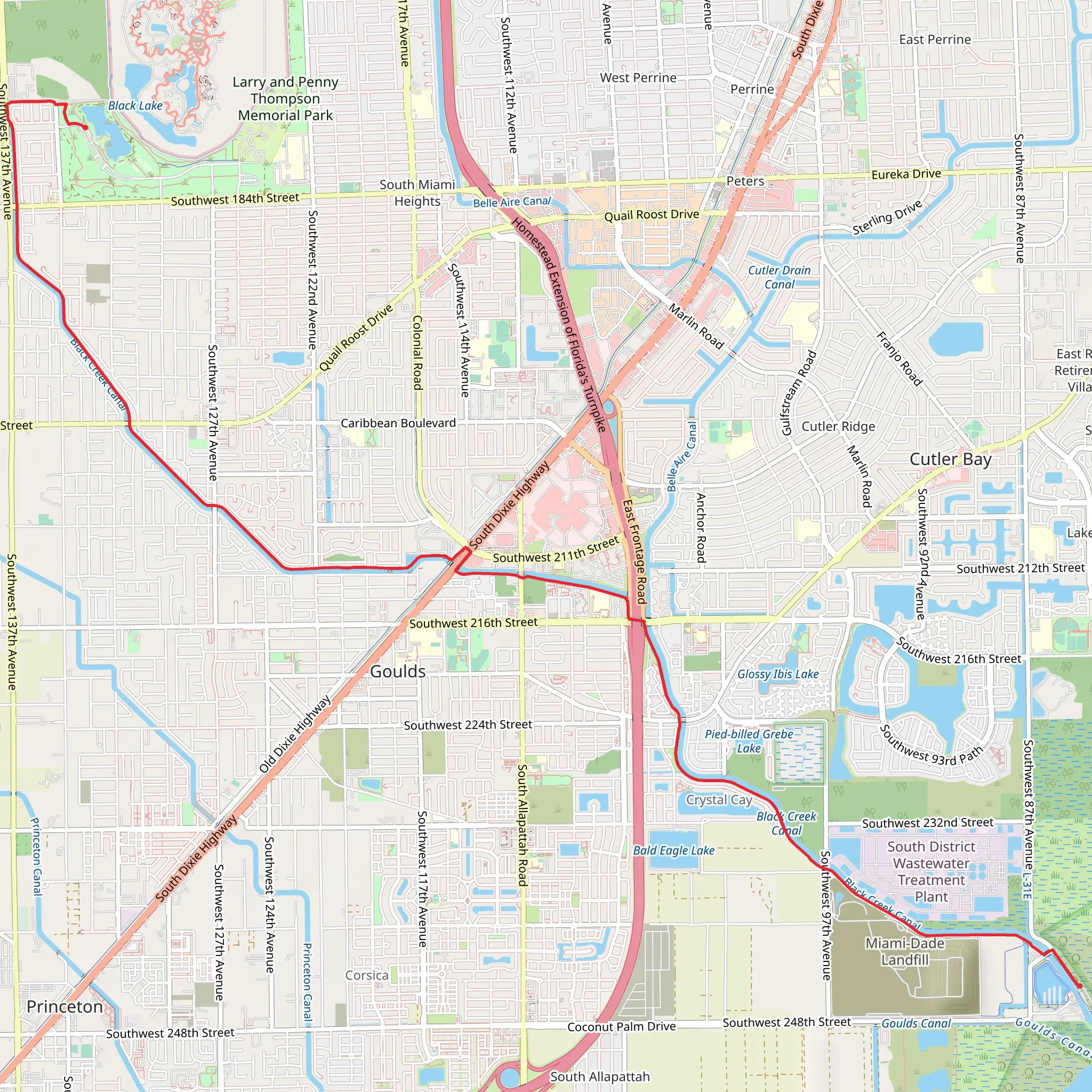 Black Creek Trail Point to Point mobile static map