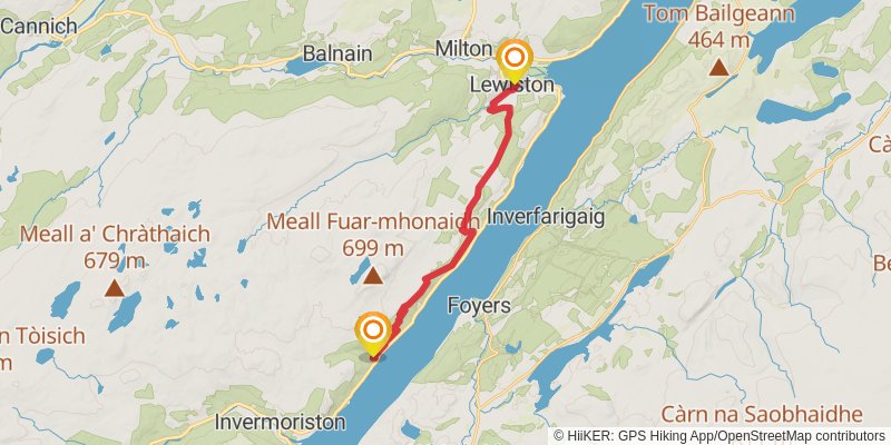 Great Glen Way stage 5 Map