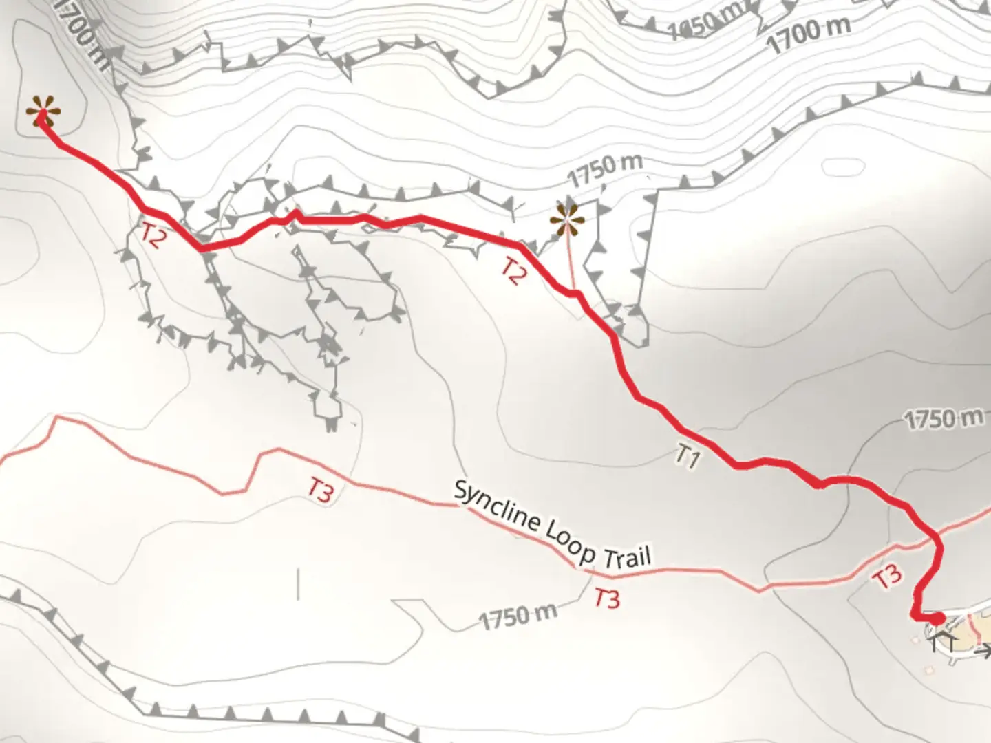 An image depicting the trail Upheaval Dome Trail and its surrounding area.