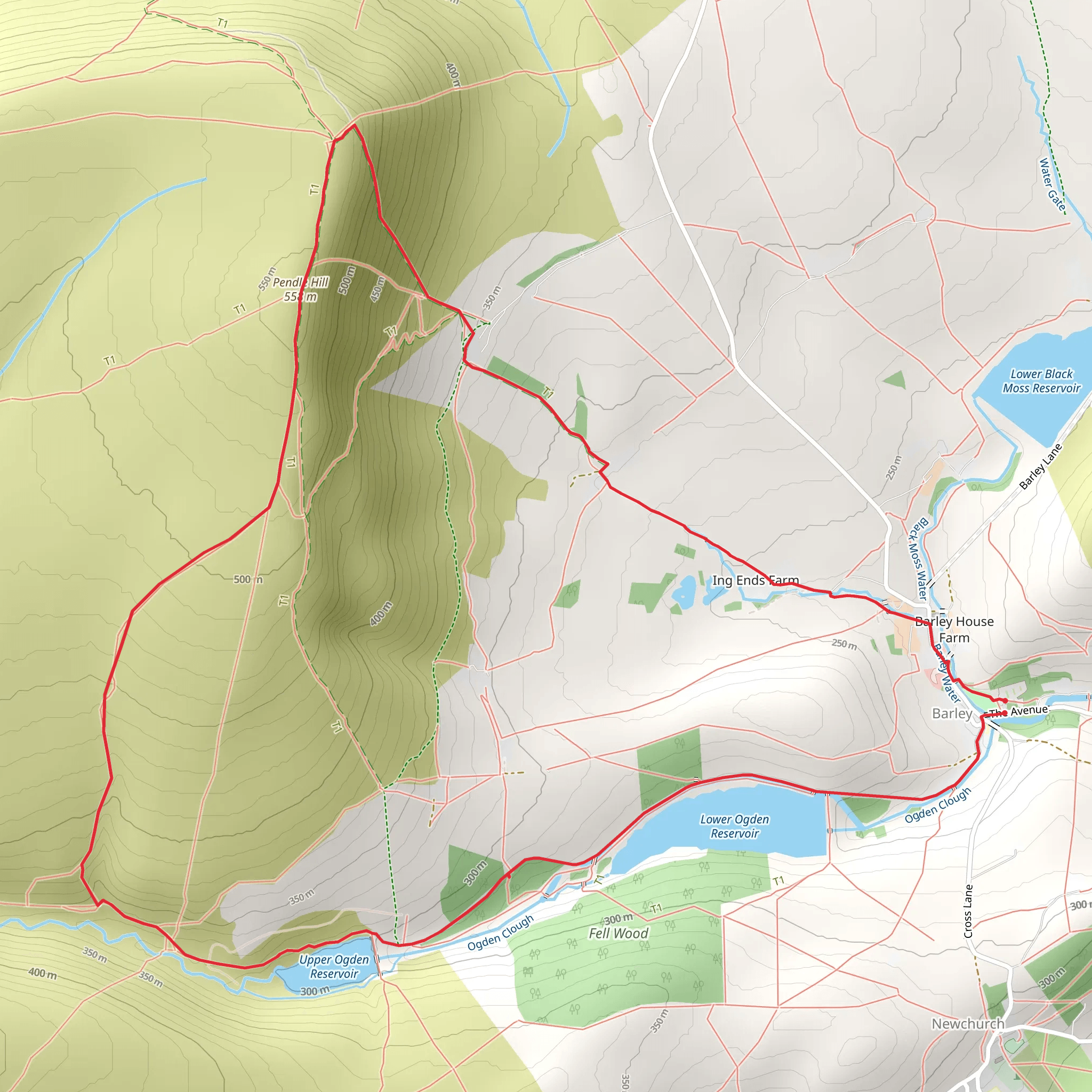 Pendle Hill from Barley Green mobile static map