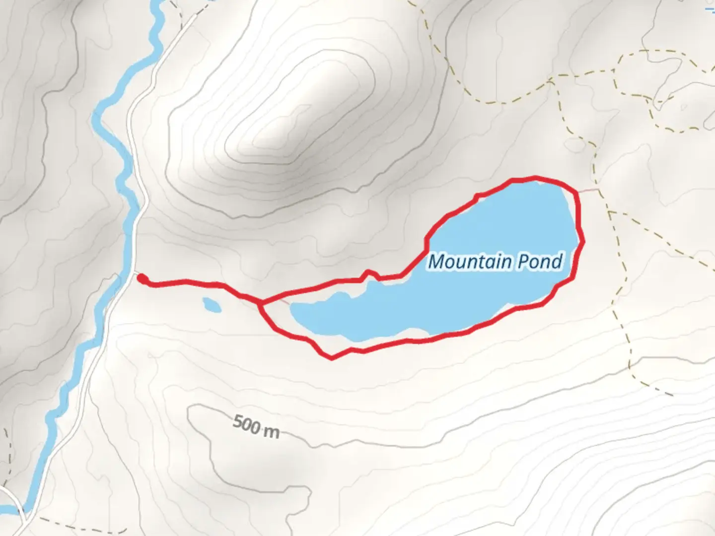 An image depicting the trail Mountain Pond Loop Trail and its surrounding area.