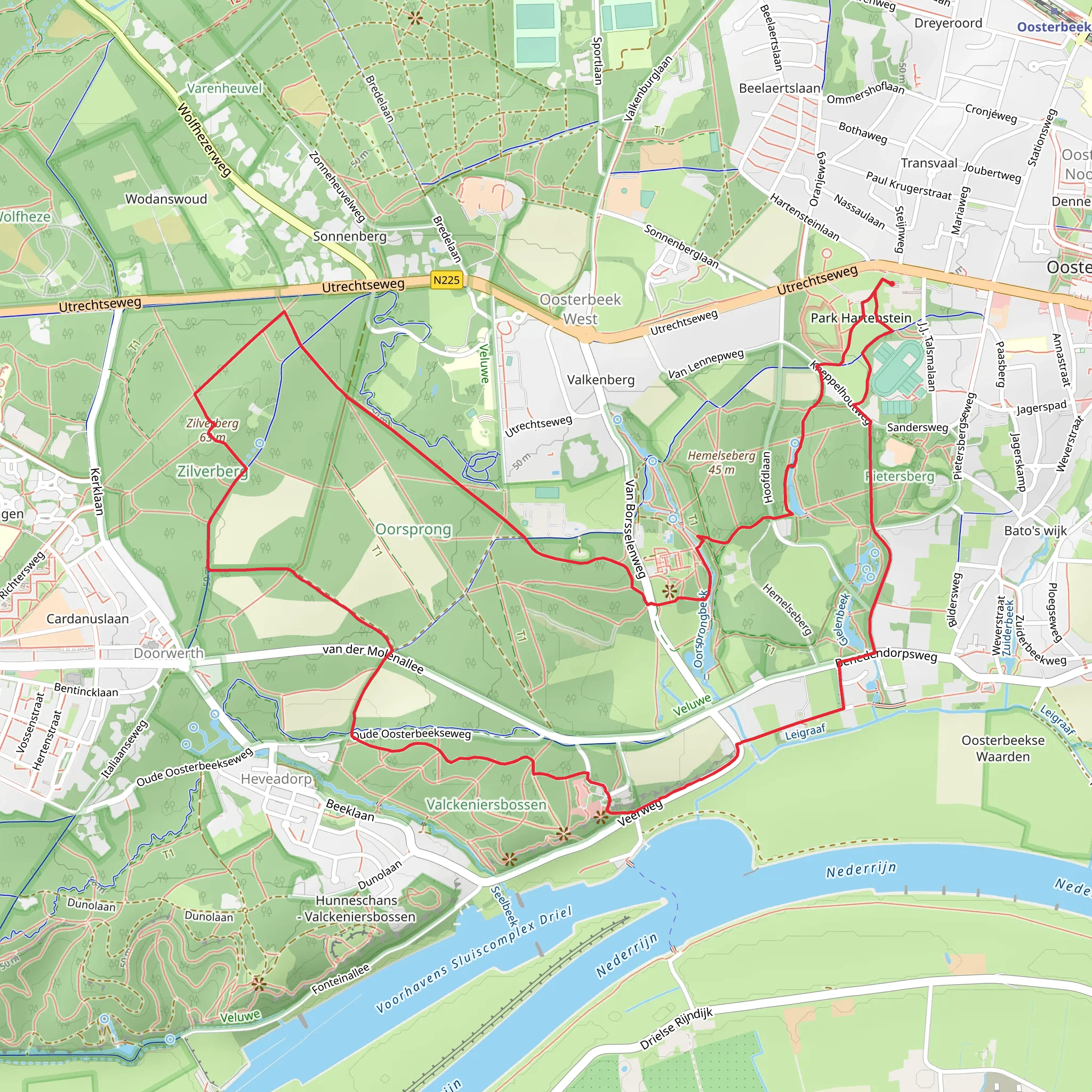 Zilverberg via Dorenweertsepad and Hoog Oorsprong Zilverberg Route mobile static map