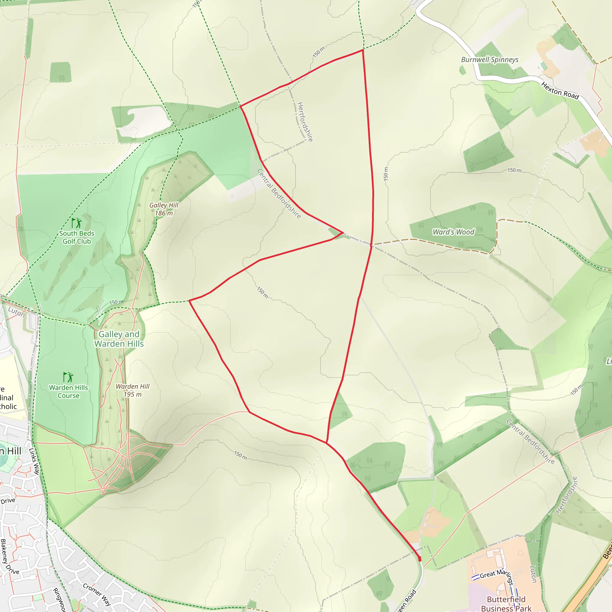 Ward's Wood Loop mobile static map